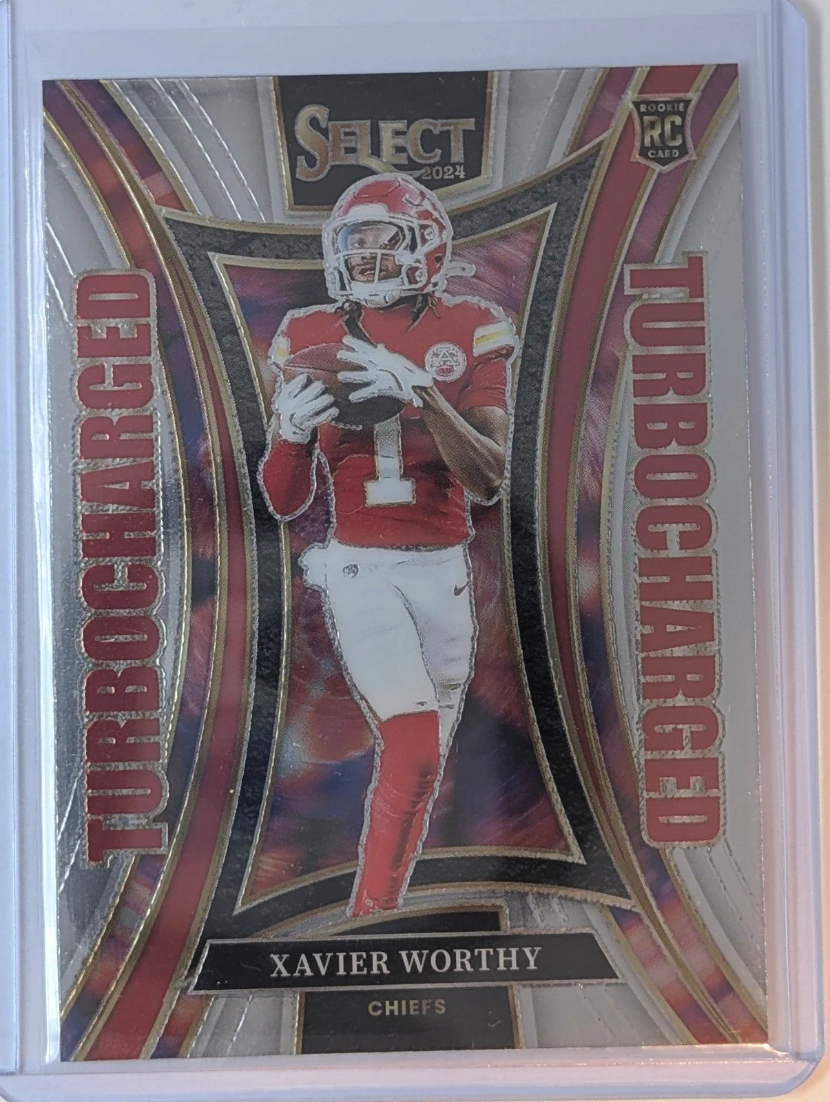 Front of 2024 Panini Select #14 Xavier Worthy Turbocharged