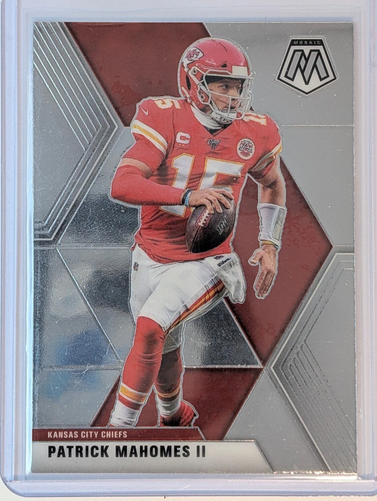 Front of 2020 Panini Mosaic #1 Patrick Mahomes II