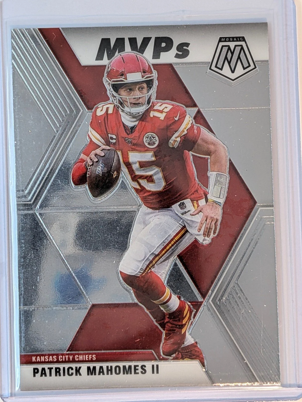 Front of 2020 Panini Mosaic #297 Patrick Mahomes II