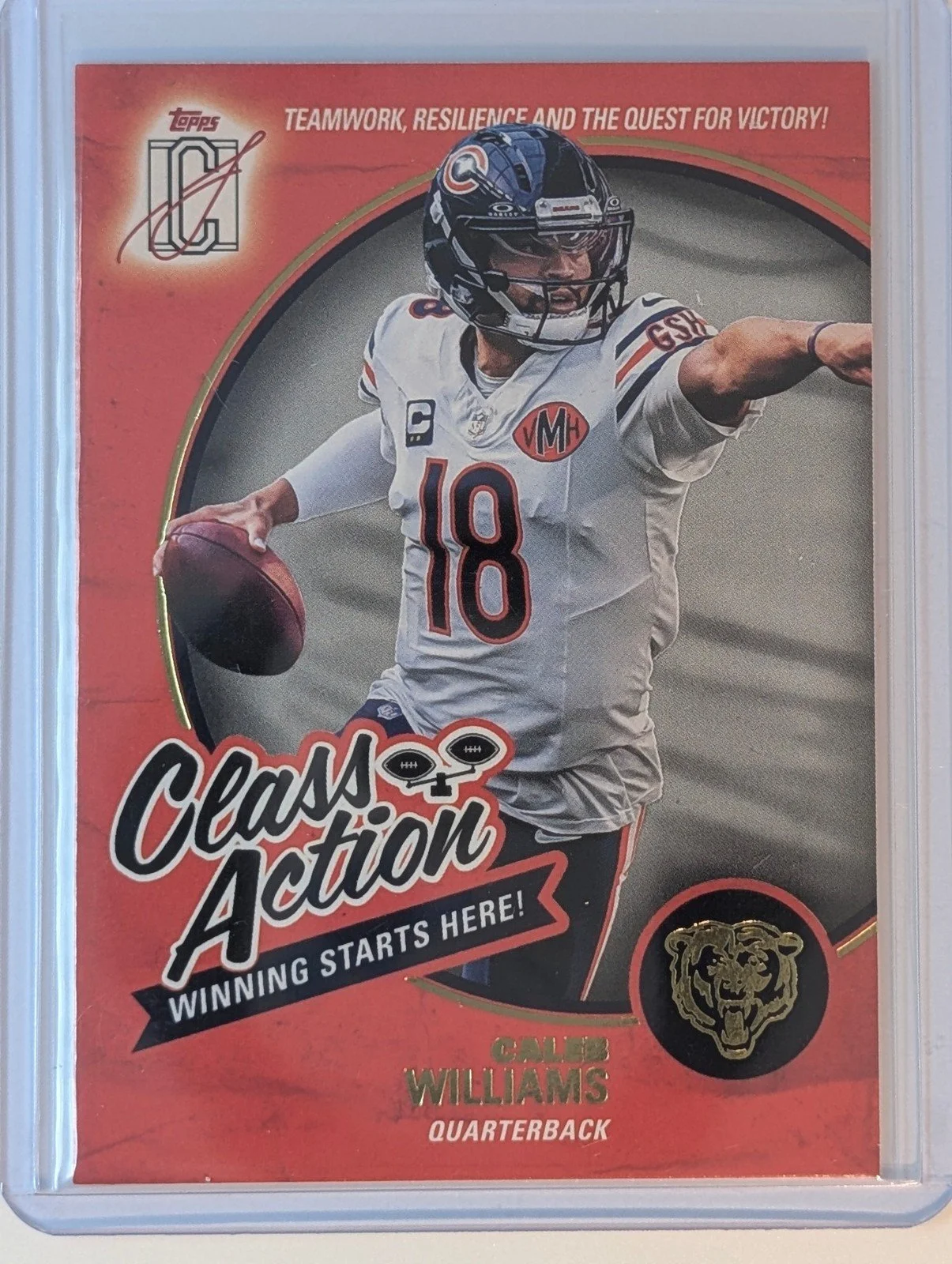 Front of 2025 Topps Signature Class #CA-6 Caleb Williams Class Action