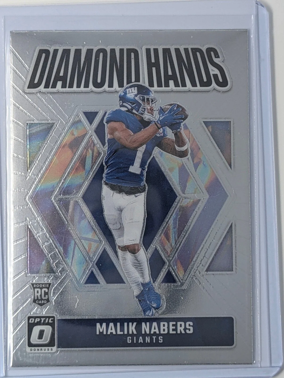 Front of 2024 Donruss Optic #4 Malik Nabers Diamond Hands