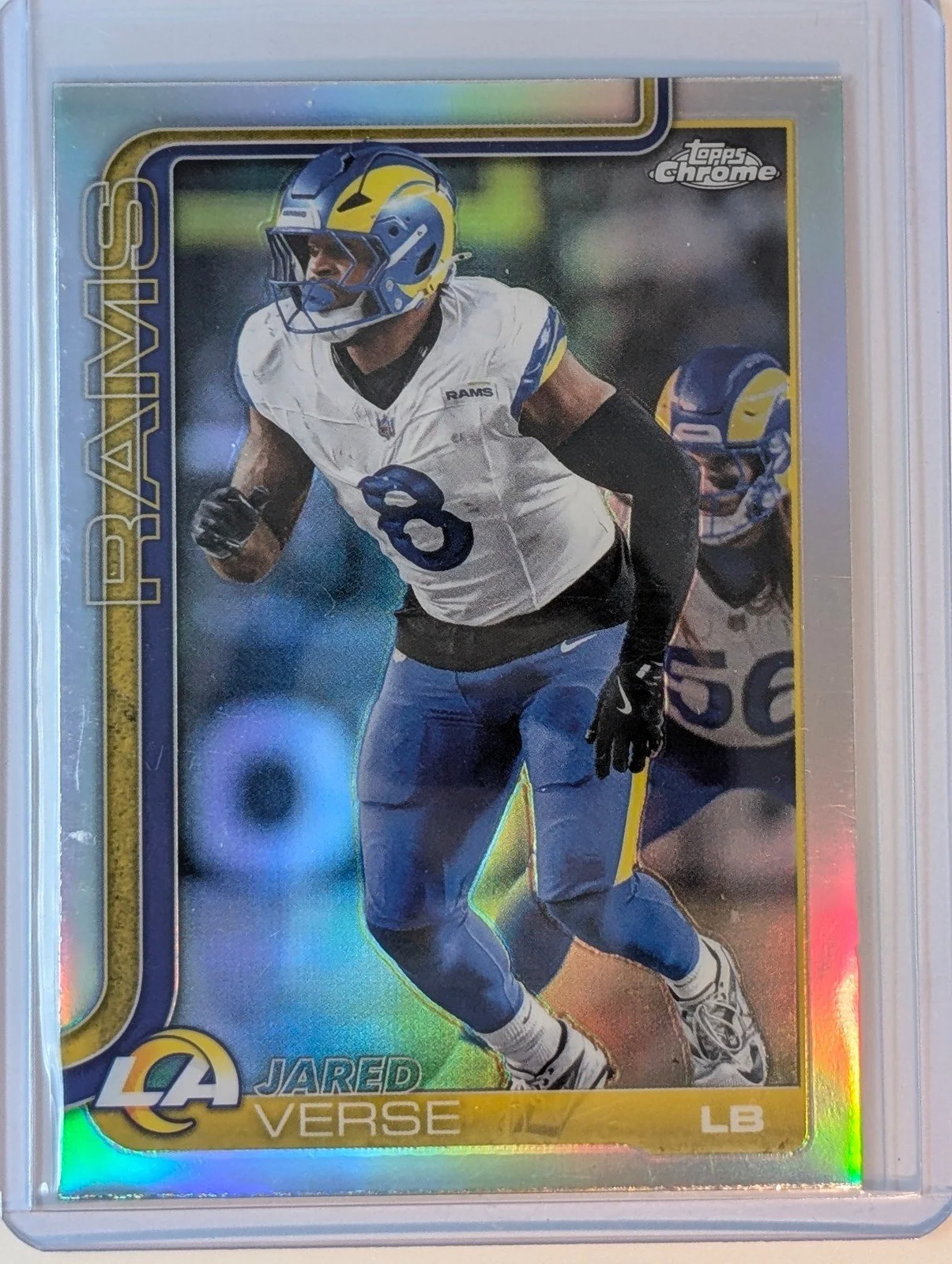 Front of 2025 Topps Chrome #173 Jared Verse Refractor