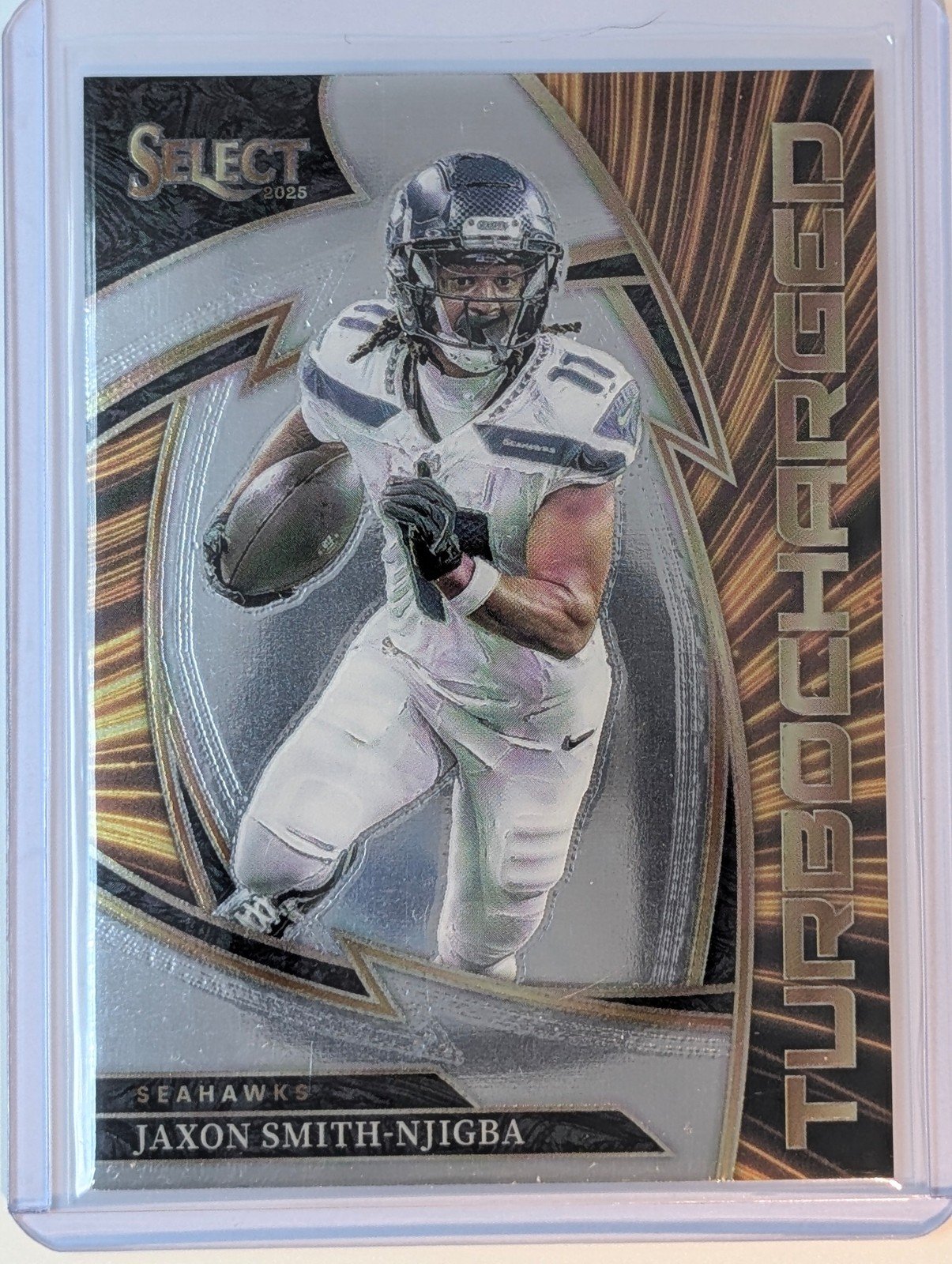 Front of 2025 Panini Select #16 Jaxon Smith-Njigba Turbocharged