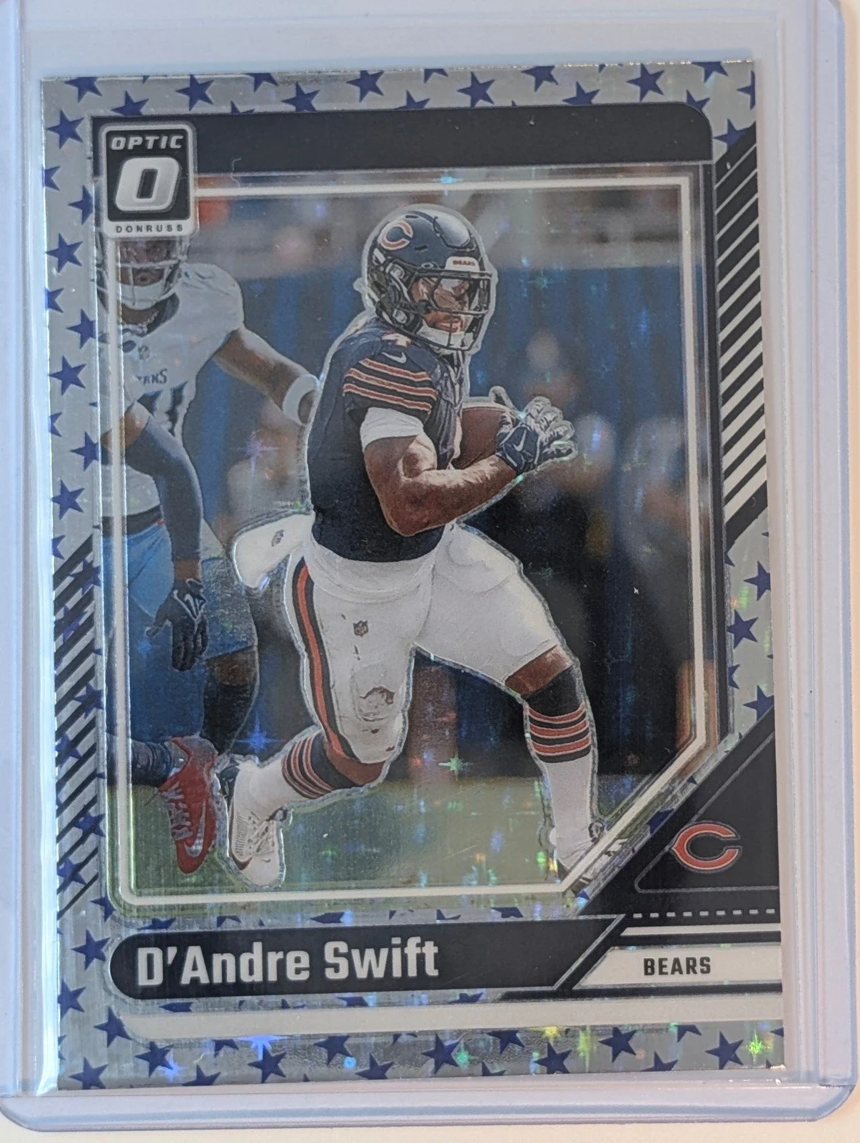 Front of 2024 Donruss Optic #34 D'Andre Swift stars