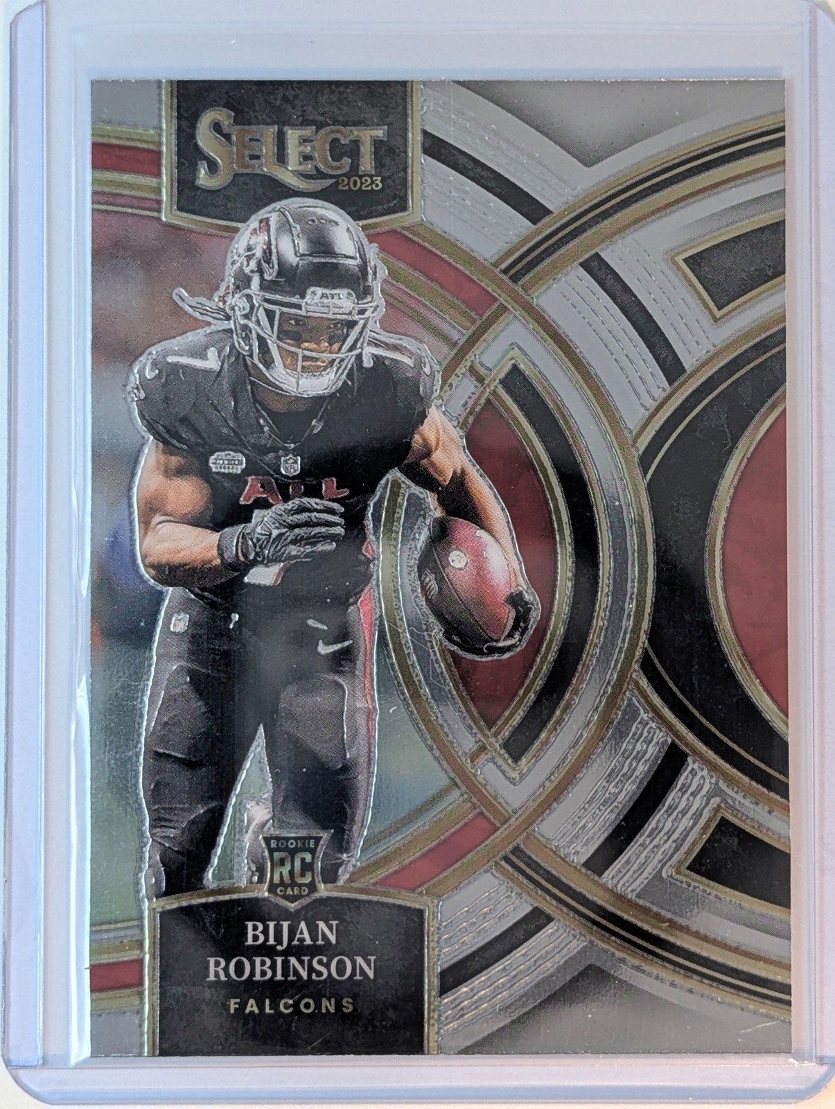 Front of 2023 Panini Select #180 Bijan Robinson Rookie