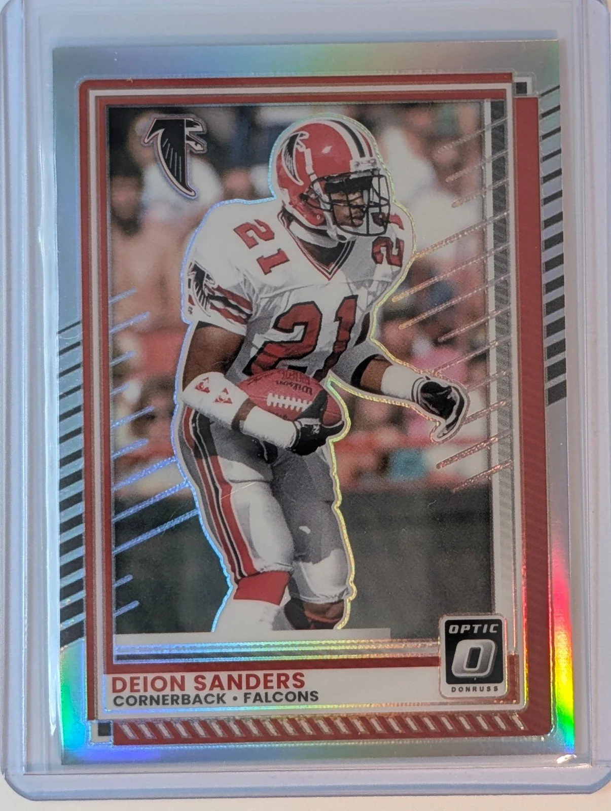 Front of 2025 Donruss Optic #16 Deion Sanders Prizm