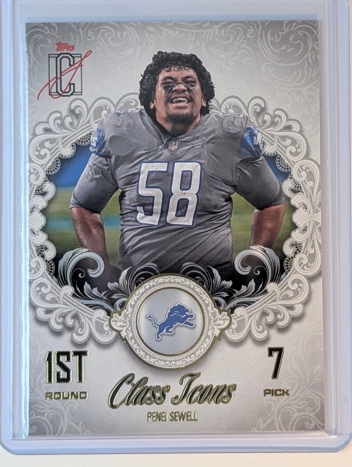 Front of 2025 Topps Signature Class #CI-15 Penei Sewell Class Icons