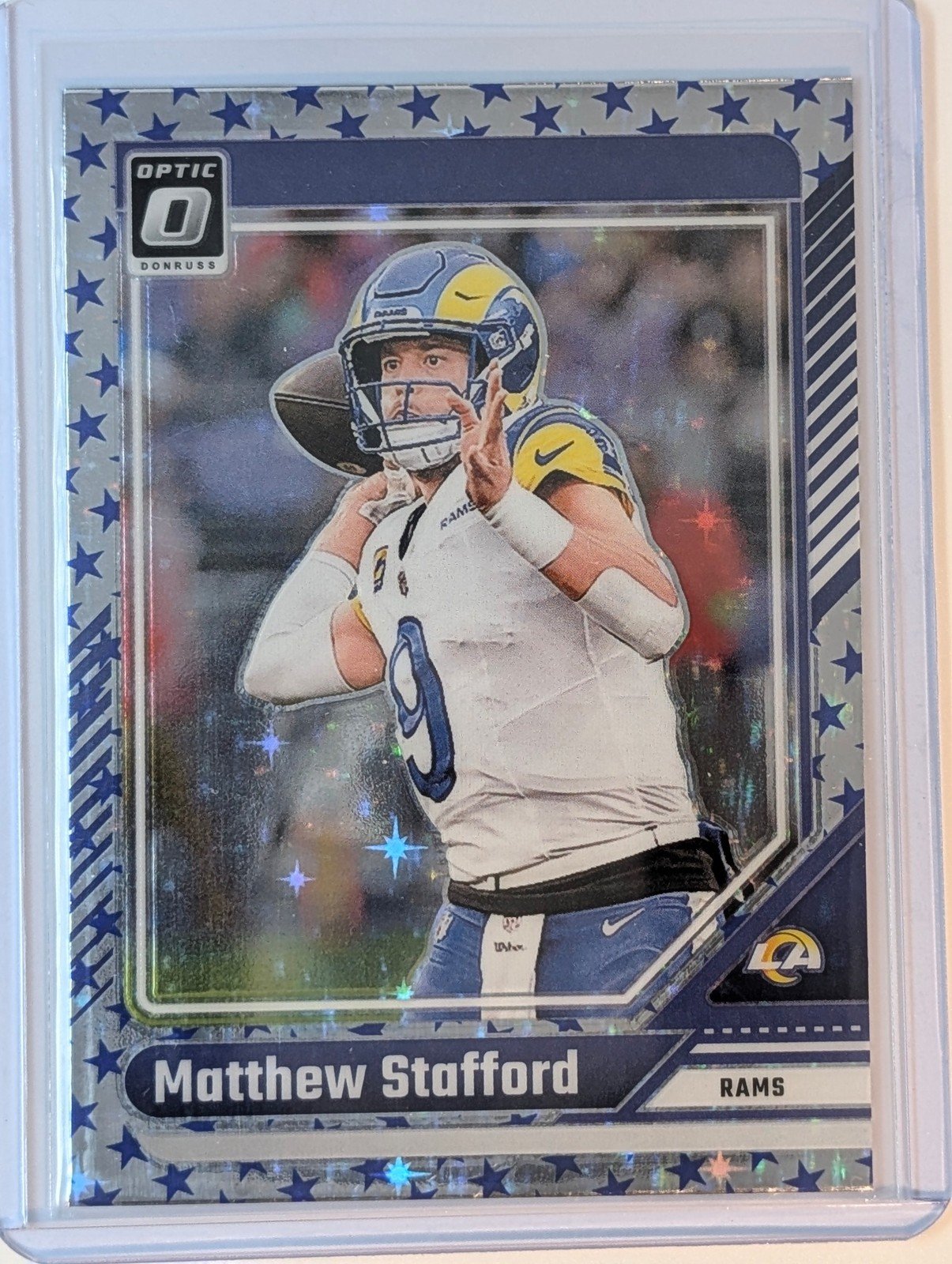 Front of 2024 Donruss Optic #113 Matthew Stafford Stars