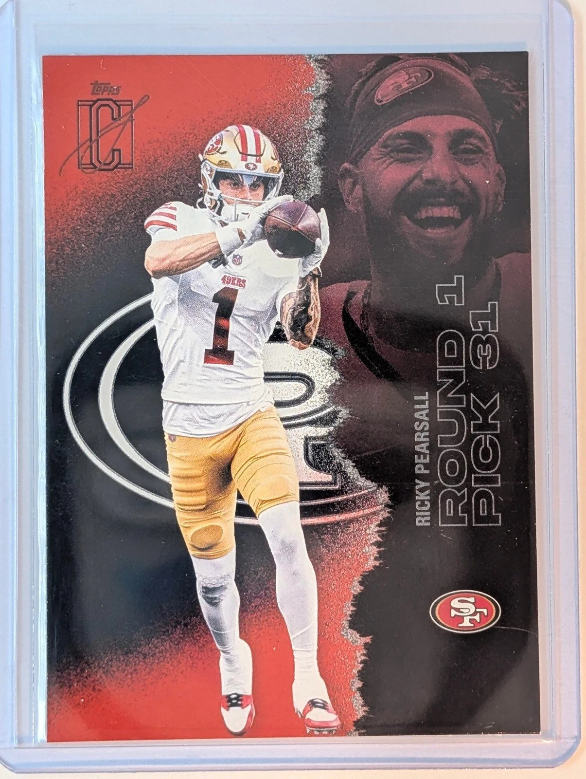 Front of 2025 Topps Signature Class #98 Ricky Pearsall Red & Black