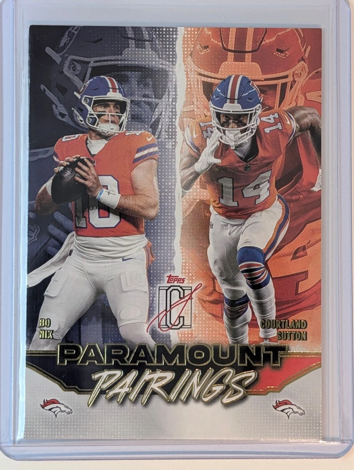Front of 2025 Topps Signature Class #PP-3 Courtland Sutton / Bo Nix