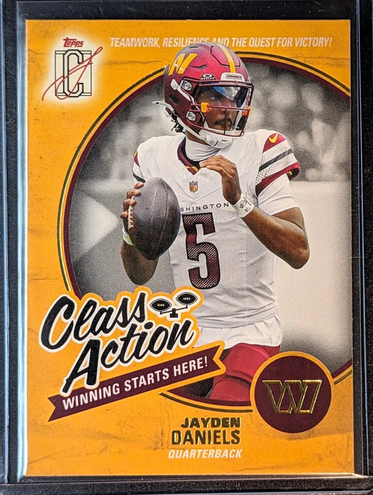 Front of 2025 Topps Signature Class #CA-24 Jayden Daniels Class Action