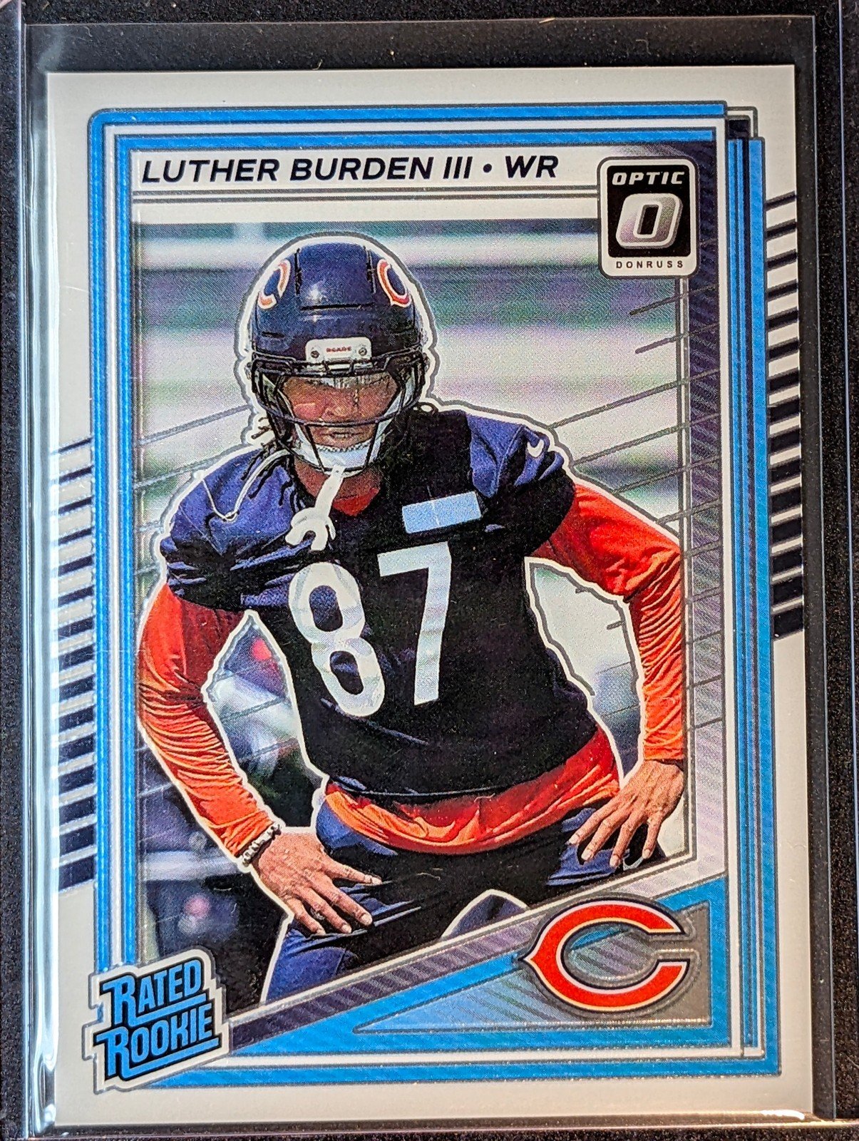 Front of 2025 Donruss Optic #275 Luther Burden III Purple Shock Rookie