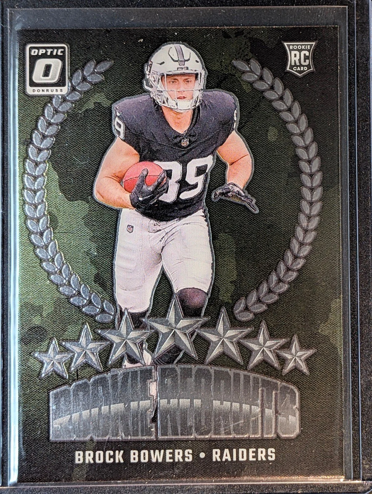 Front of 2024 Donruss Optic #6 Brock Bowers Rookie Recruits