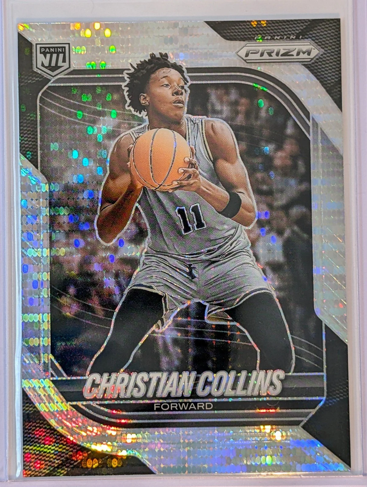 Front of 2025-26 Panini Prizm #95 Christian Collins Pulsar Prizm