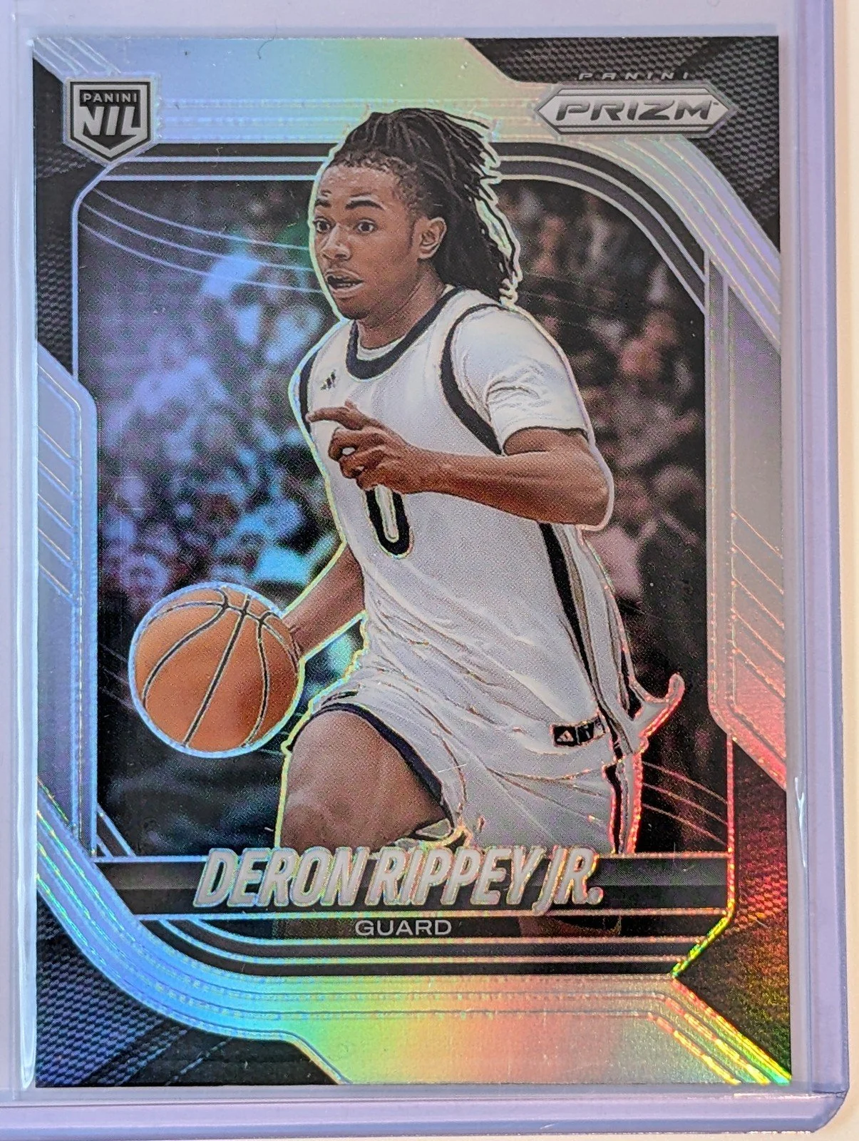 Front of 2025-26 Panini Prizm #125 Deron Rippey Jr. Silver Prizm Nil