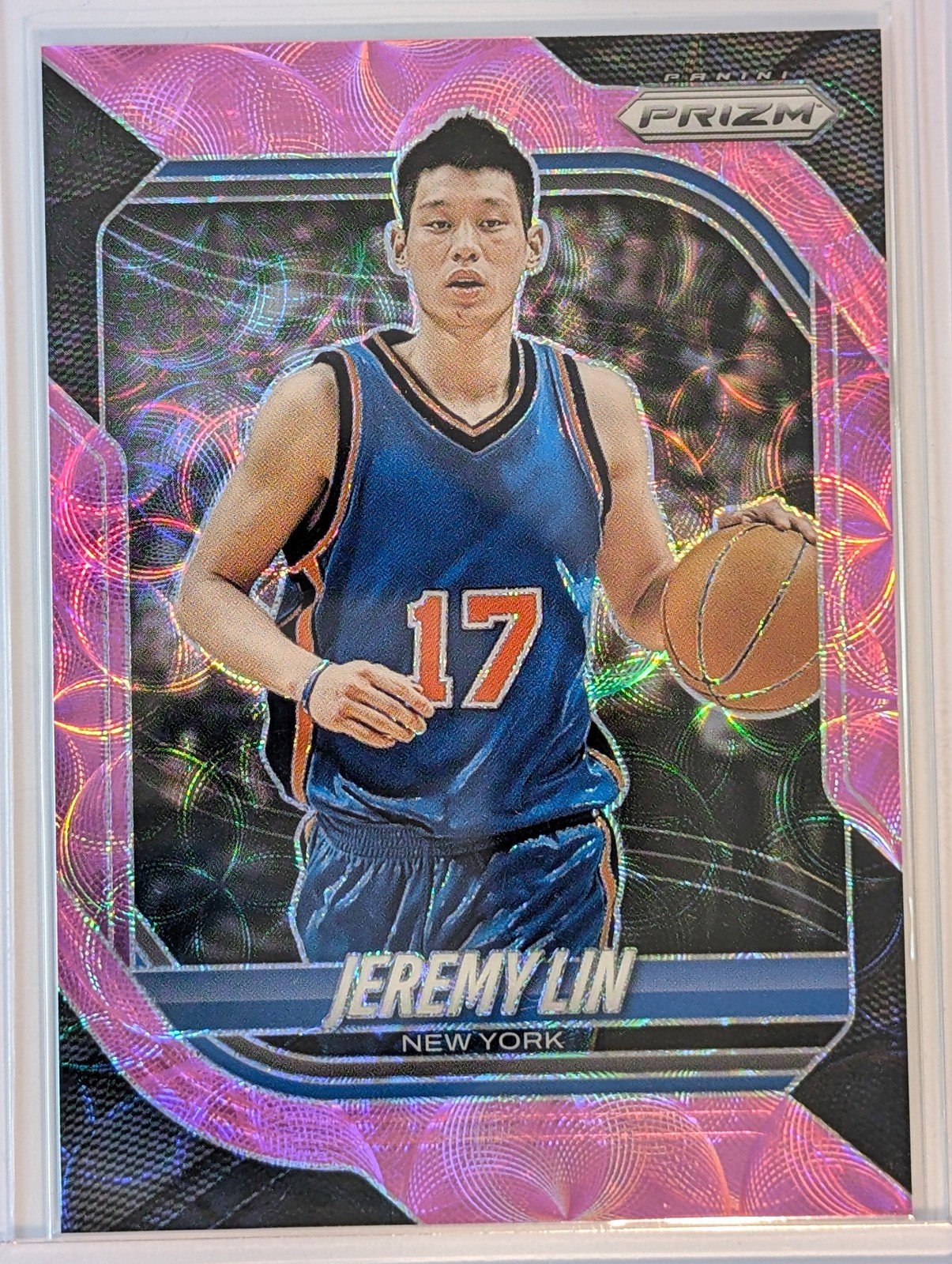 Front of 2025-26 Panini Prizm #149 Jeremy Lin Pink Scope Prizm