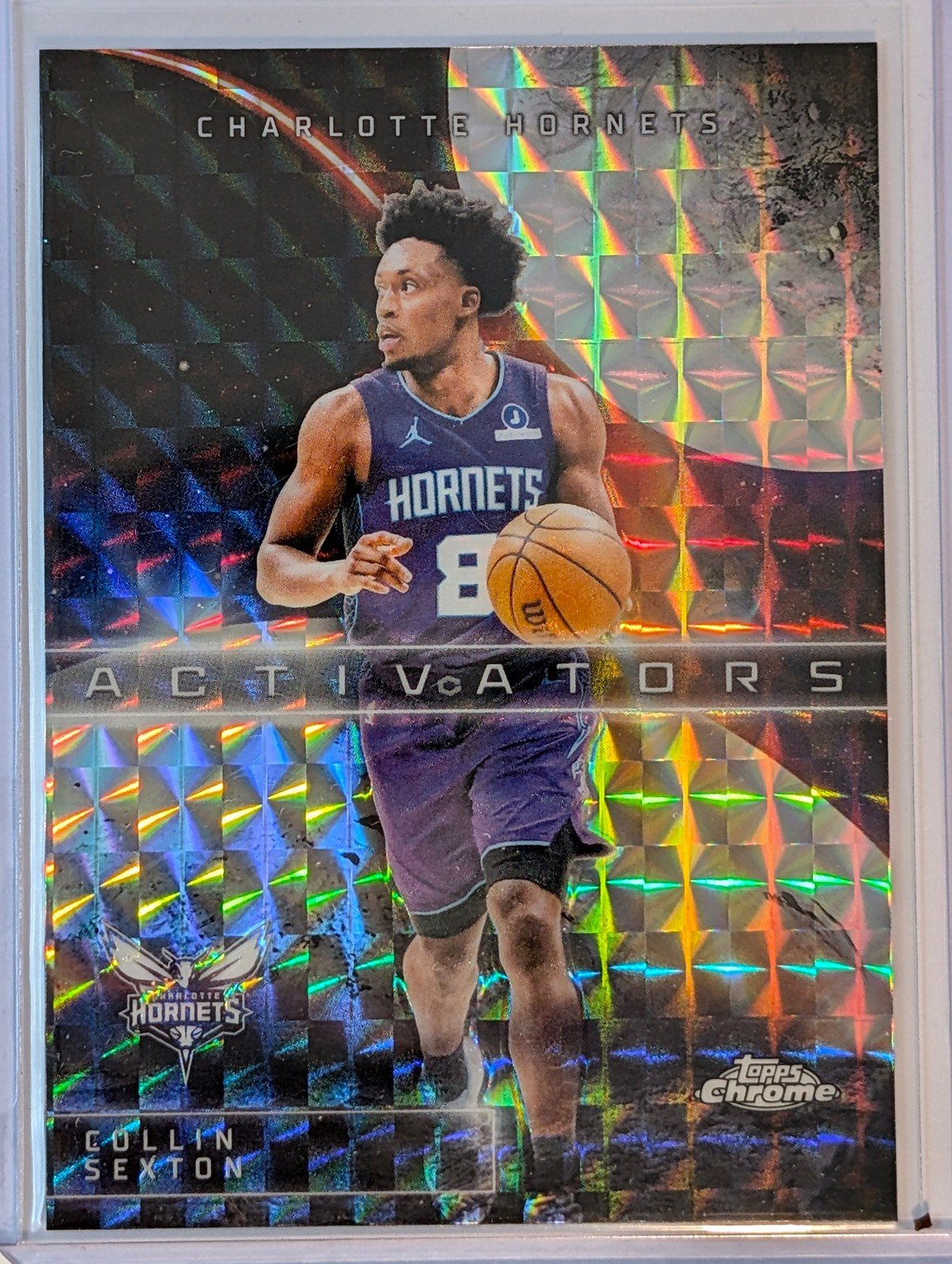Front of 2025-26 Topps Chrome Update #AC-14 Collin Sexton Activators Geometric