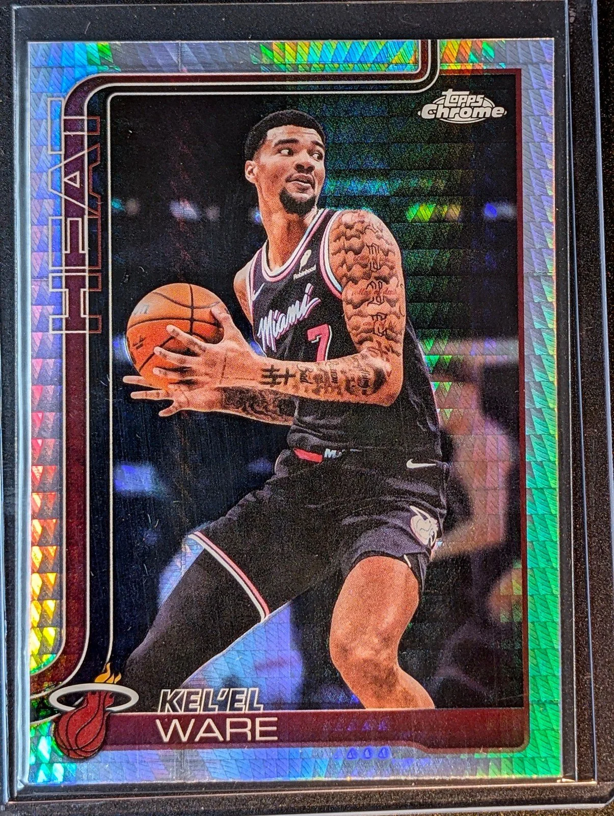 Front of 2025-26 Topps Chrome Update #112 Kel’el Ware Prism Refractor
