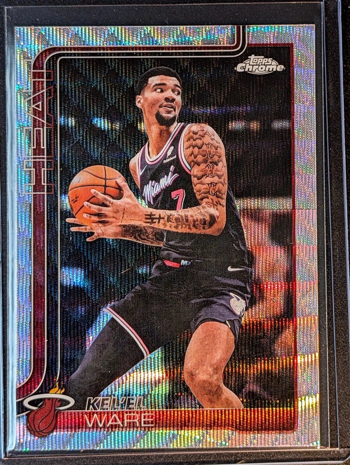 Front of 2025-26 Topps Chrome Update #112 Kel’el Ware Skylight Refractor