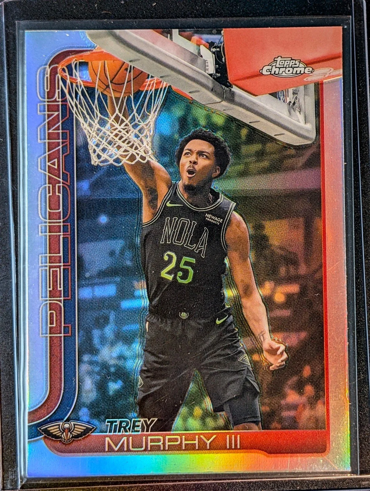 Front of 2025-26 Topps Chrome Update #56 Trey Murphy III Refractor