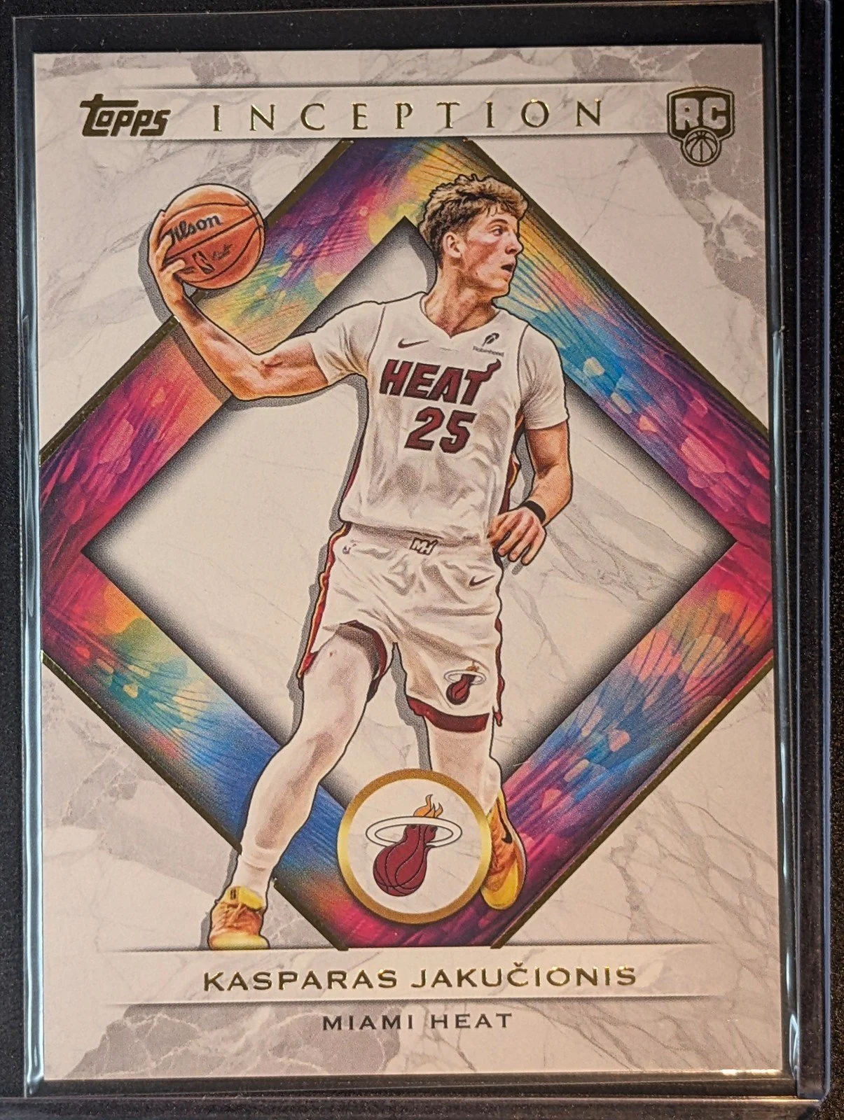 Front of 2025-26 Topps Inception #10 Kasparas Jakučionis Rookie