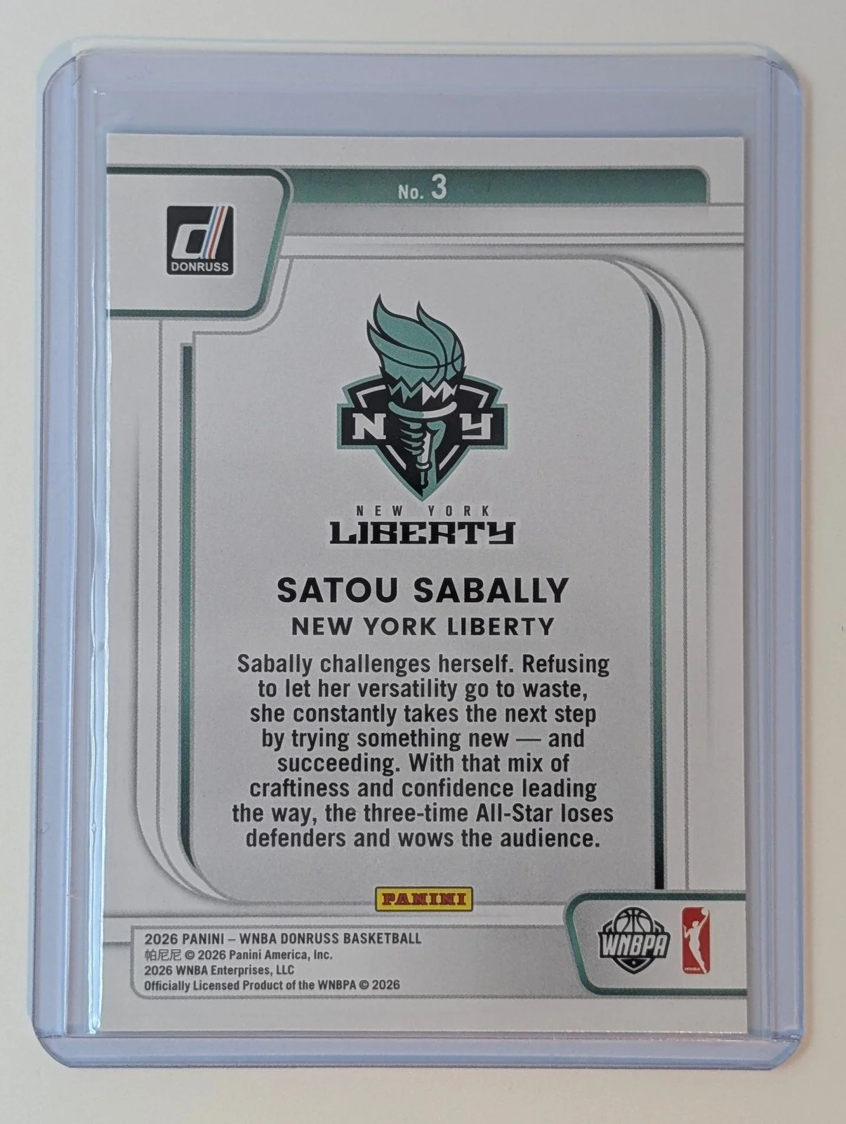 Back of 2026 Panini Donruss WNBA Satou Sabally Franchise Features  #3