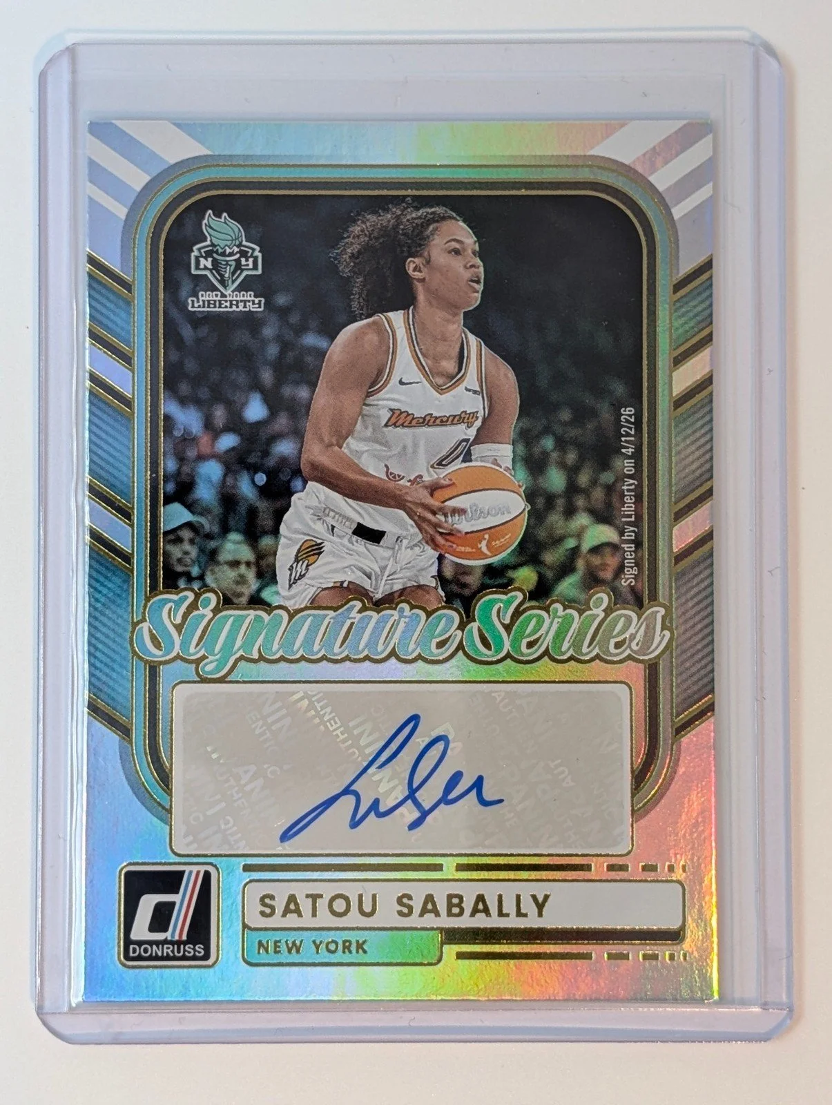 Front of 2026 Panini Donruss WNBA Satou Sabally Signature Series