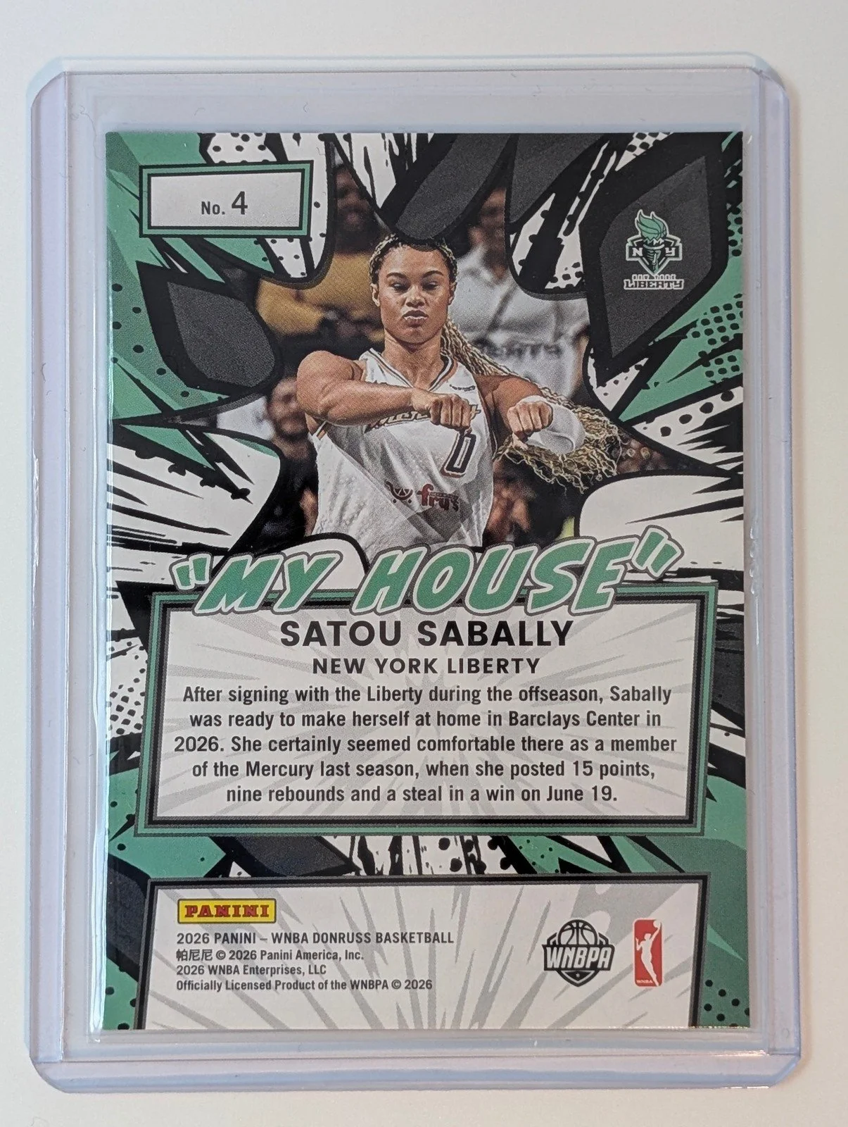 Back of 2026 Panini Donruss WNBA Satou Sabally My House Diamond #4