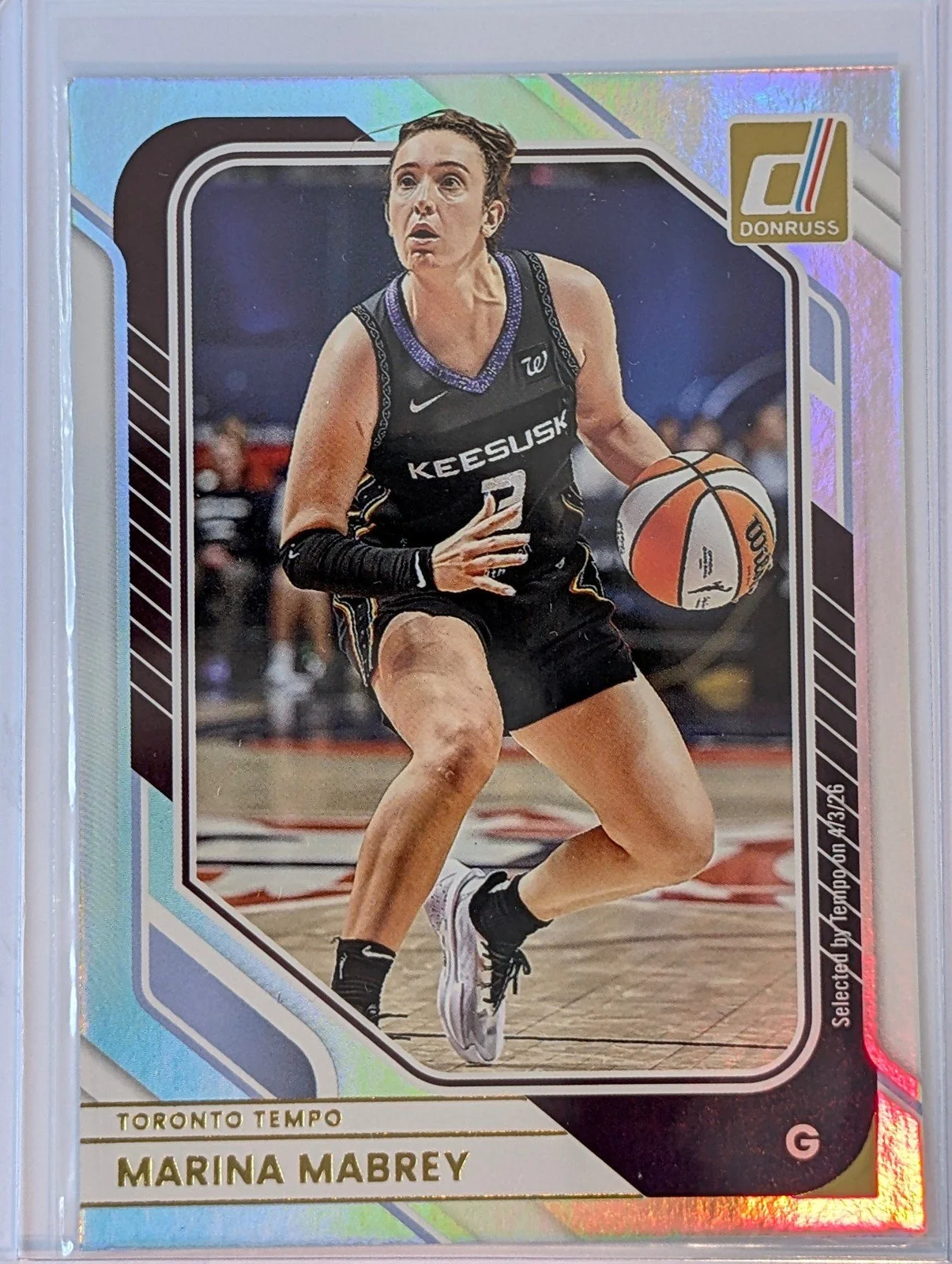 Front of 2026 Panini Donruss WNBA #36 Marina Mabrey Holo