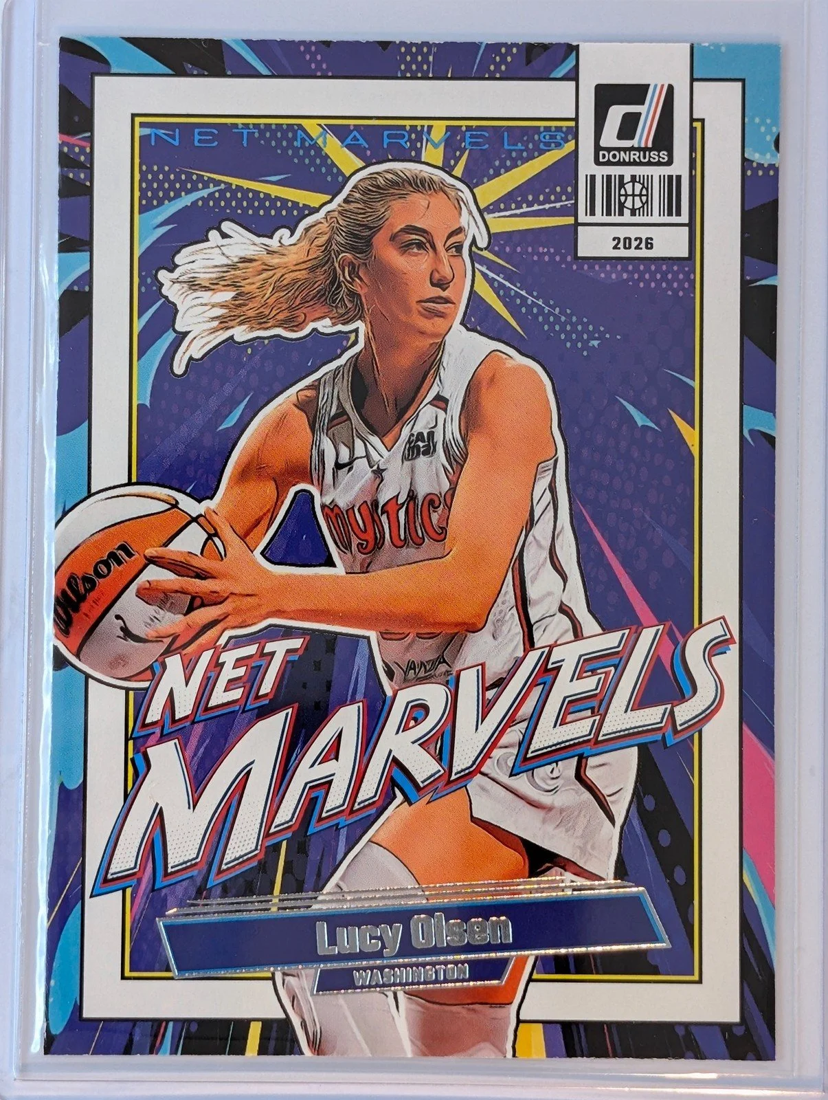 Front of 2026 Panini Donruss WNBA Lucy Olsen Net Marvels #22