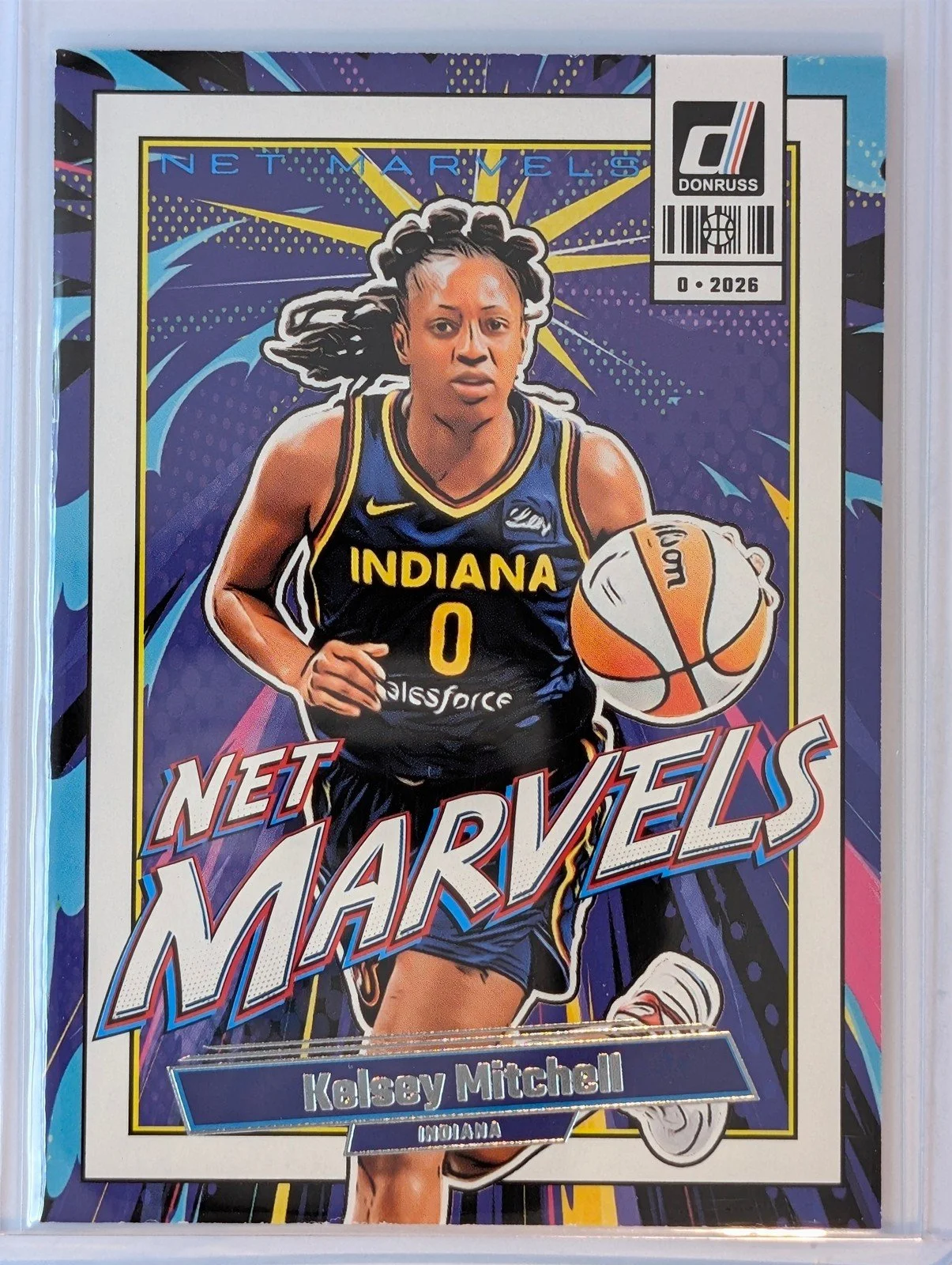 Front of 2026 Panini Donruss WNBA Kelsey Mitchell Net Marvels #18
