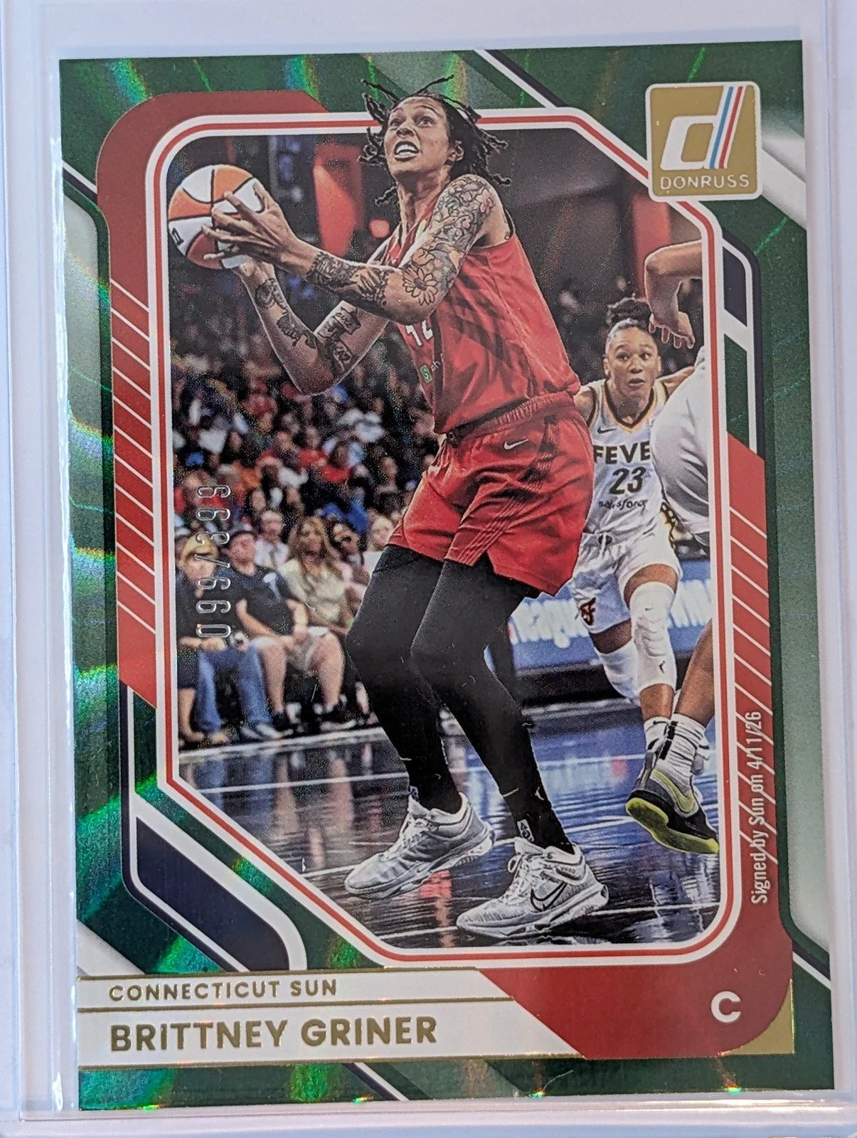 Front of 2026 Panini Donruss WNBA /399 Green Laser Brittney Griner #6