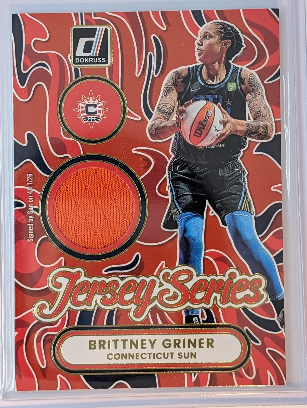 Front of 2026 Panini Donruss WNBA Brittney Griner Jersey Series