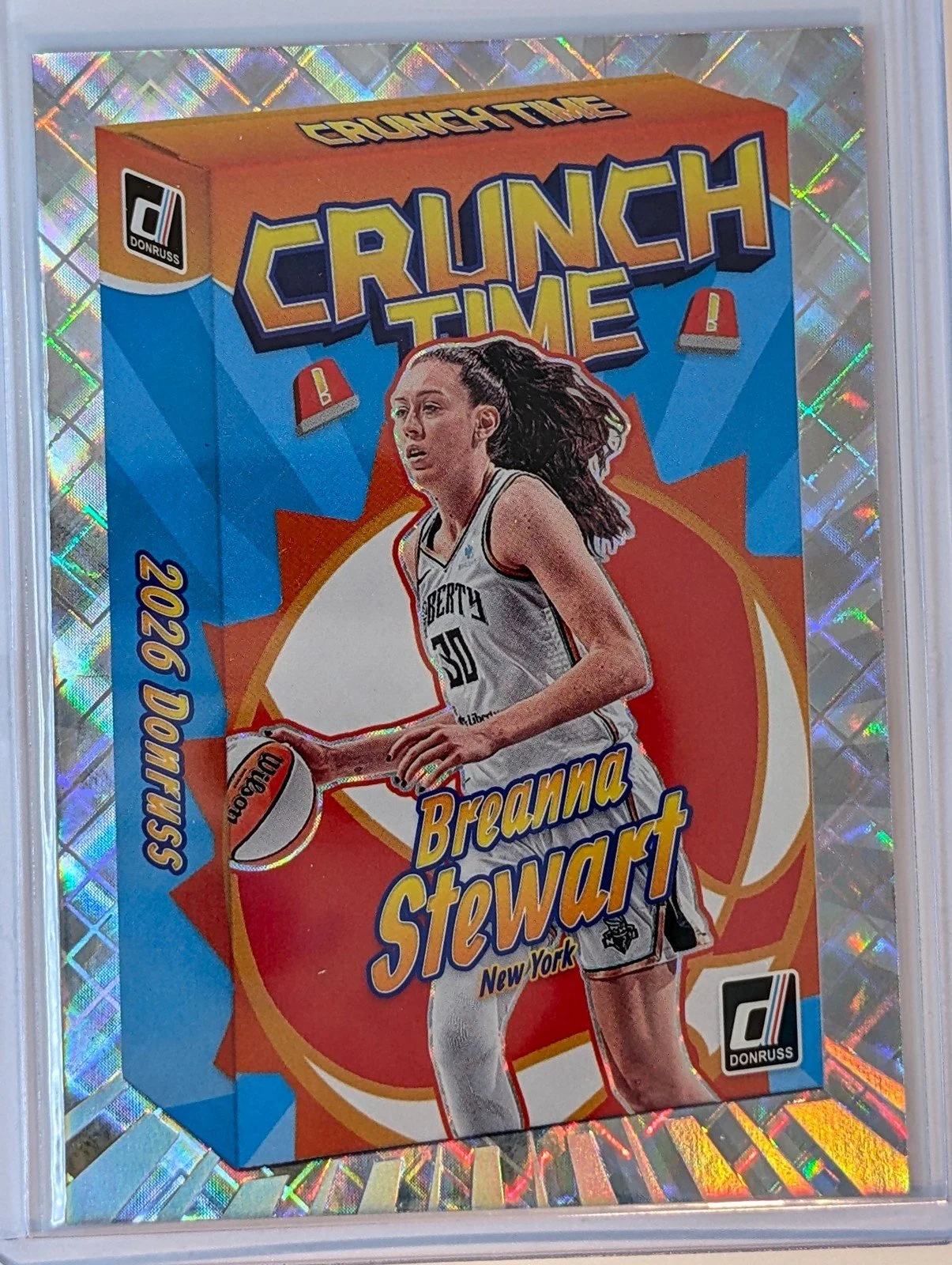 Front of 2026 Panini Donruss WNBA #15 Breanna Stewart Crunch Time Diamond