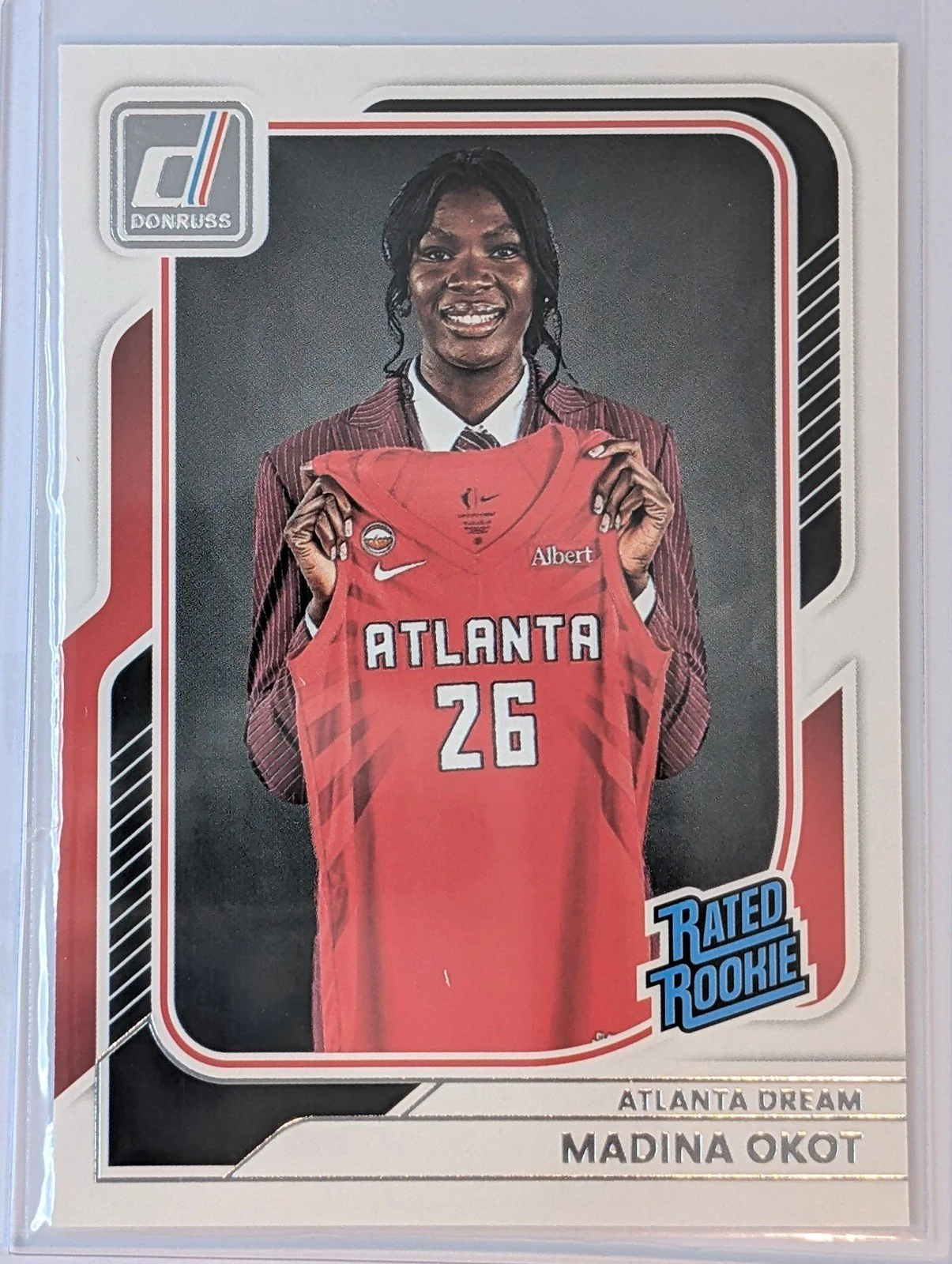 Front of 2026 Panini Donruss WNBA #97 Madina Okot Rated Rookie