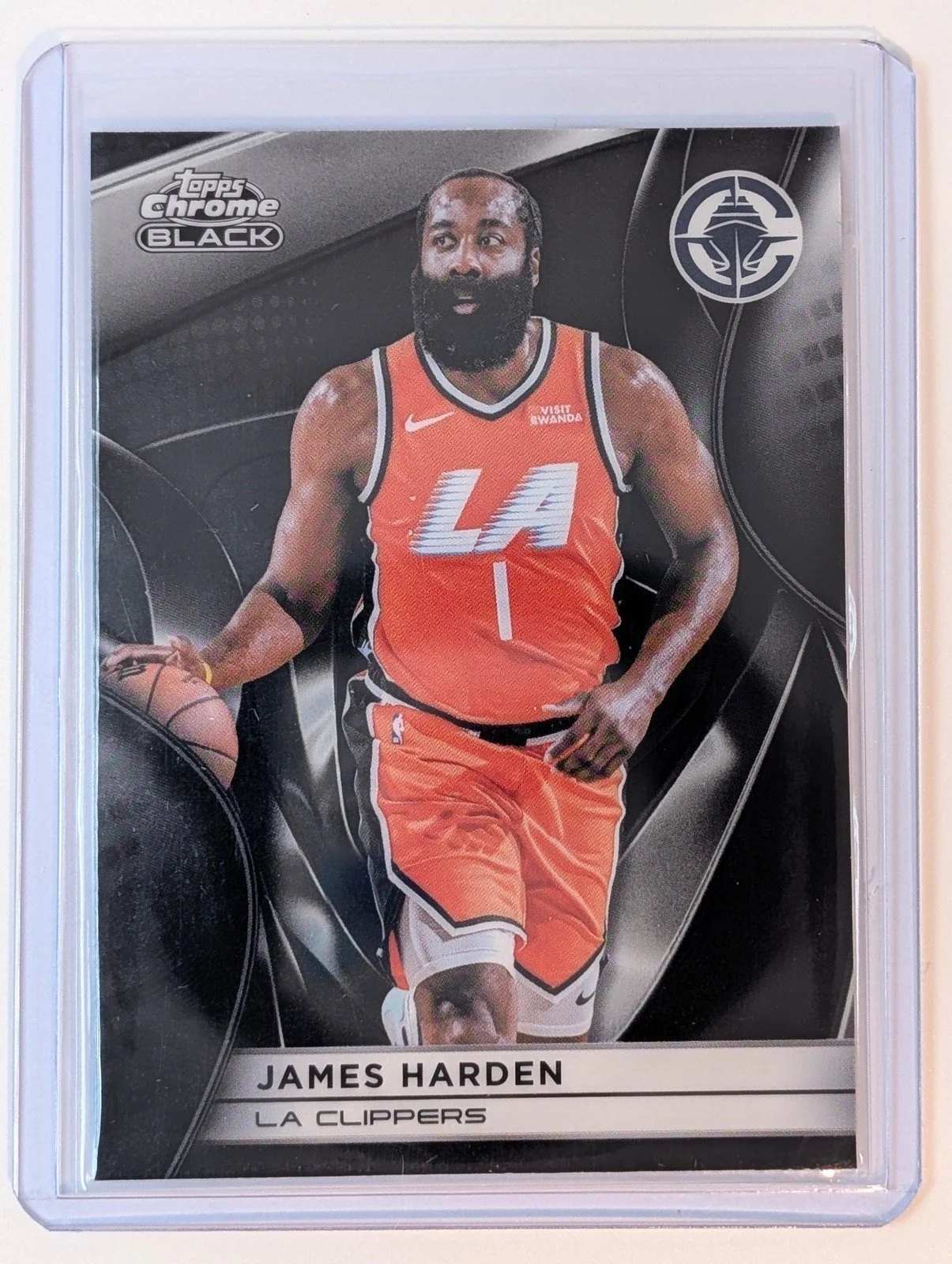 Front of 2025-26 Topps Chrome Black #84 James Harden