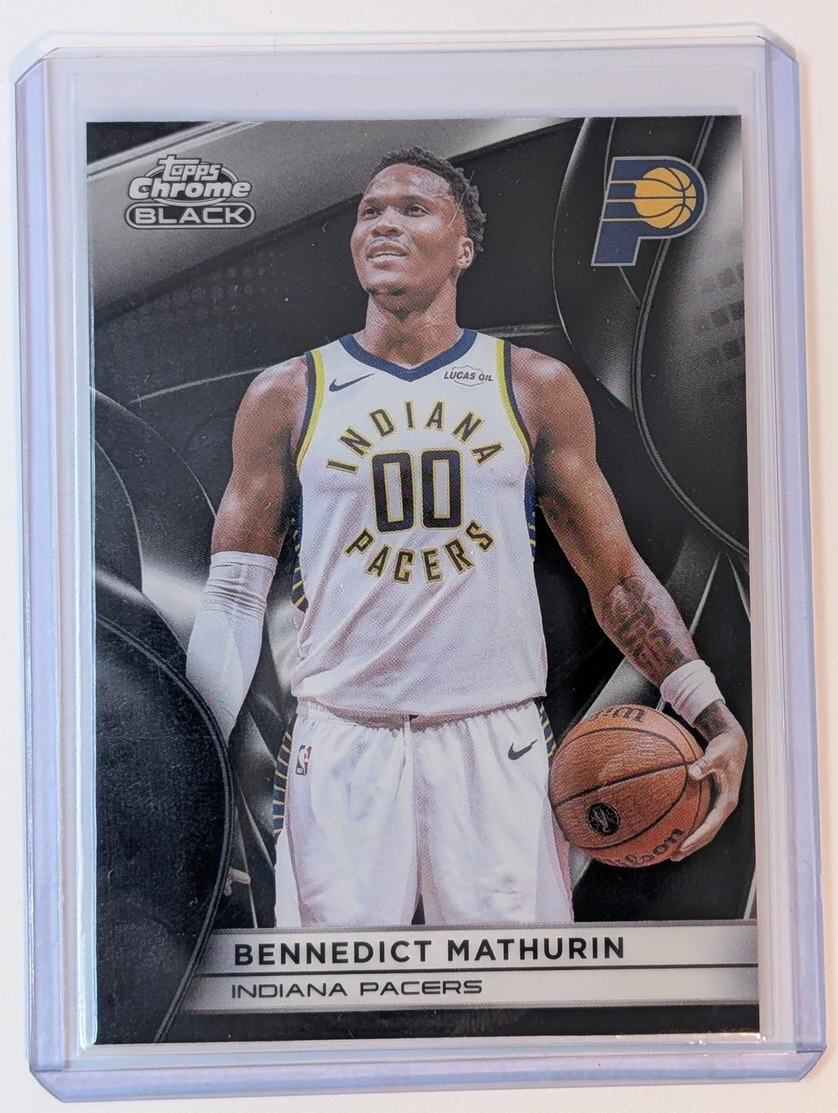 Front of 2025-26 Topps Chrome Black #8 Bennedict Mathurin