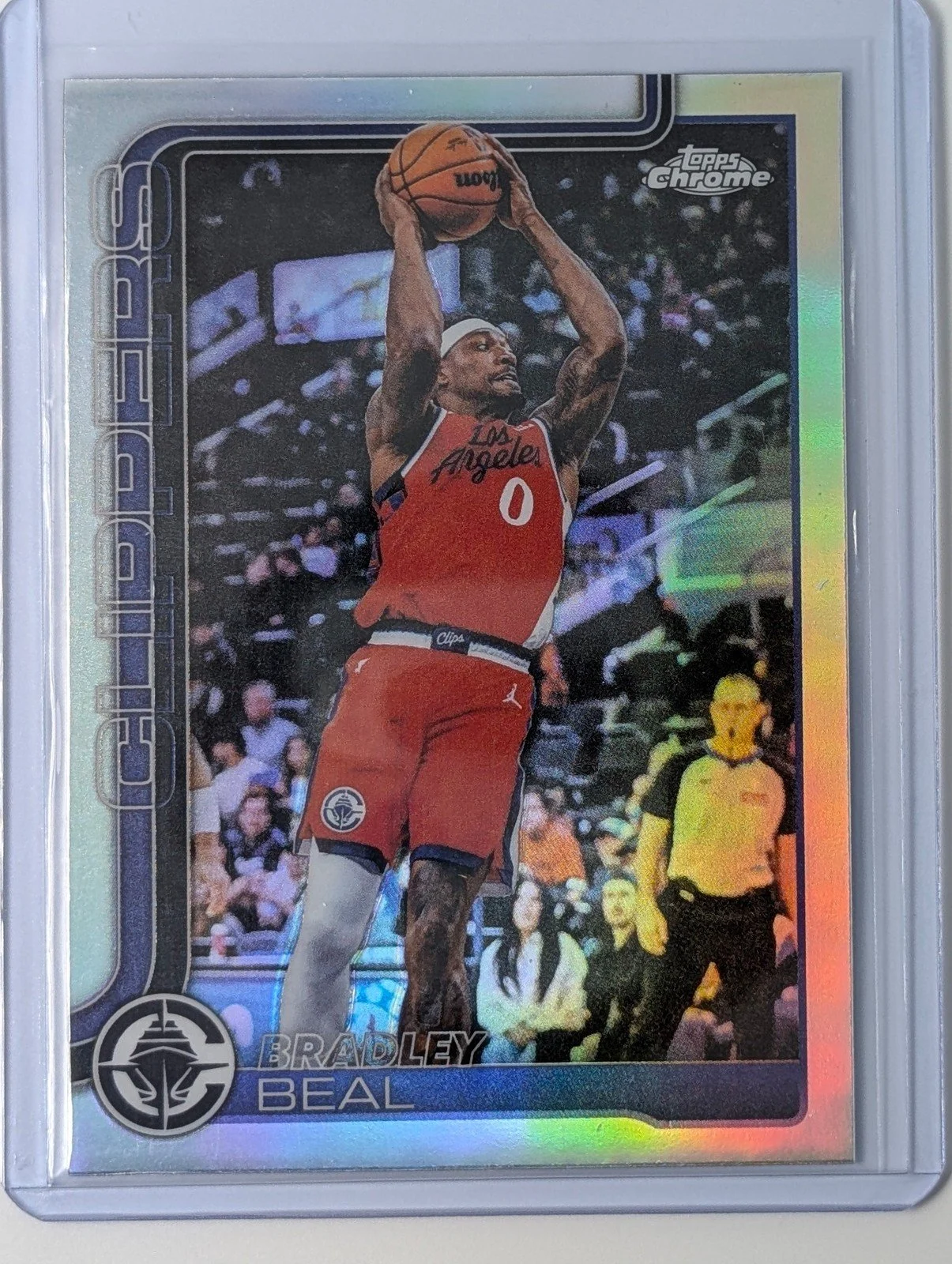 Front of 2025-26 Topps Chrome Update #80 Bradley Beal Refractor
