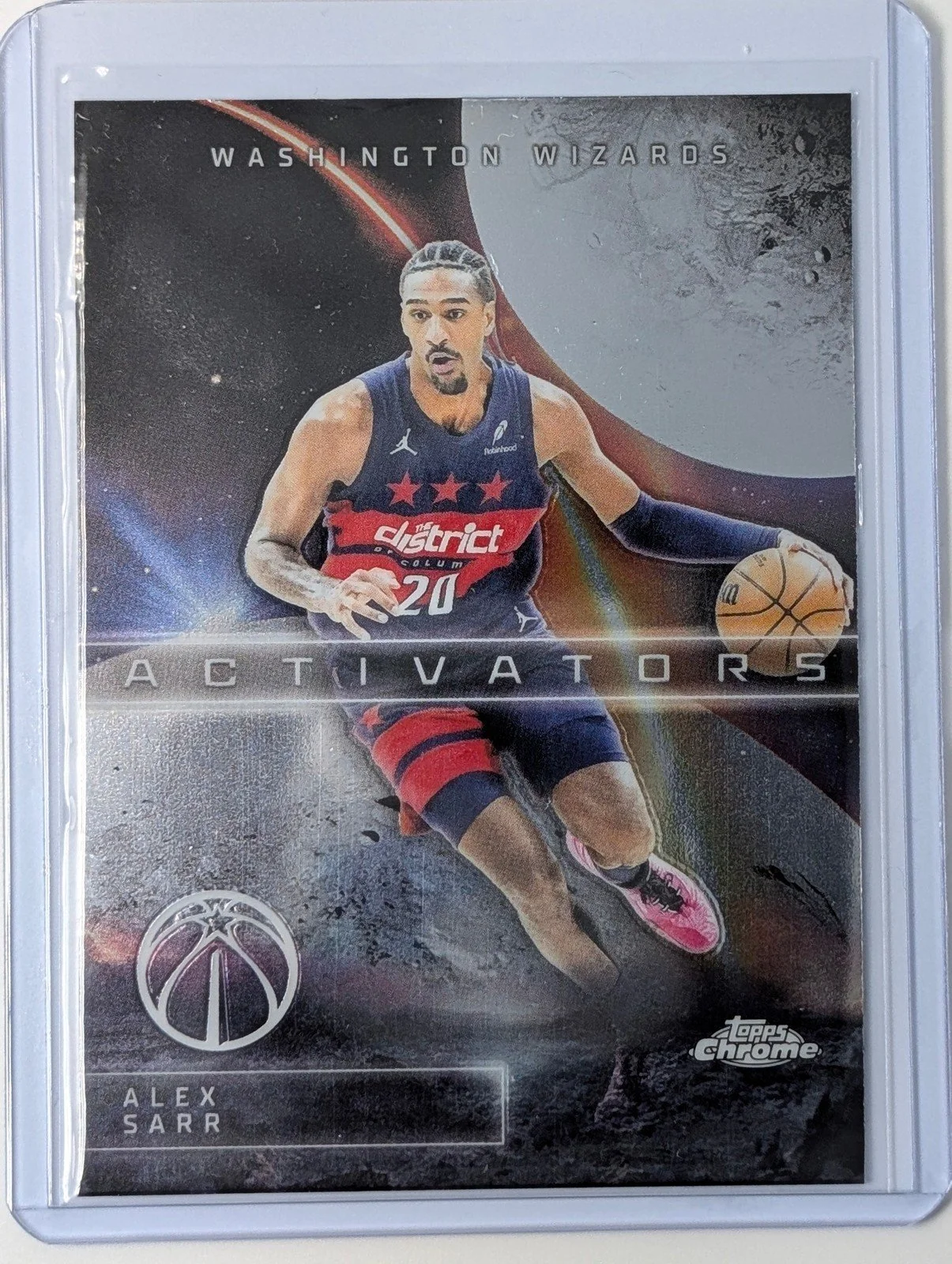 Front of 2025-26 Topps Chrome Update #AC-12 Alex Sarr Activators