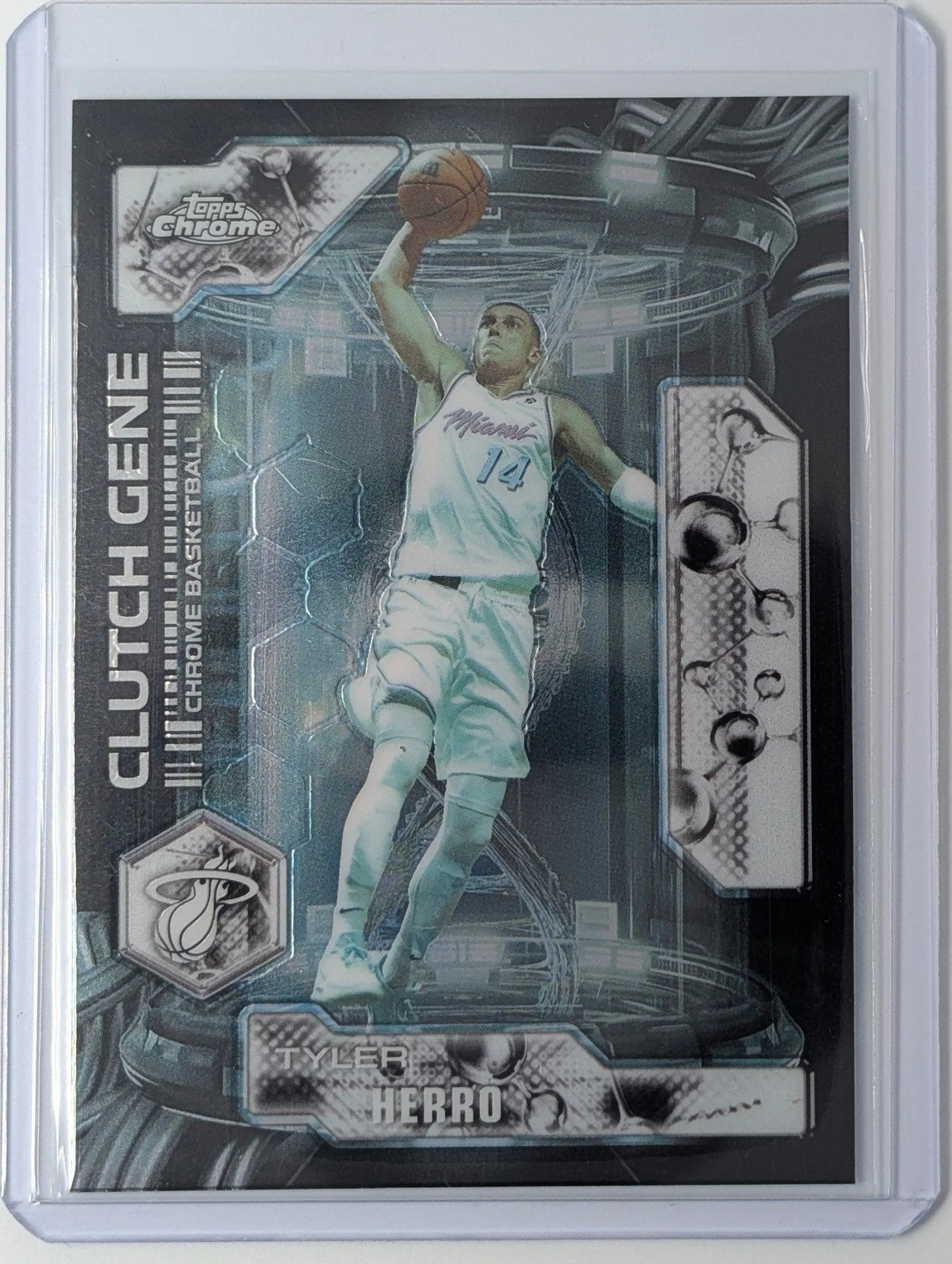 Front of 2025-26 Topps Chrome Update #CG-5 Tyler Herro Clutch Gene