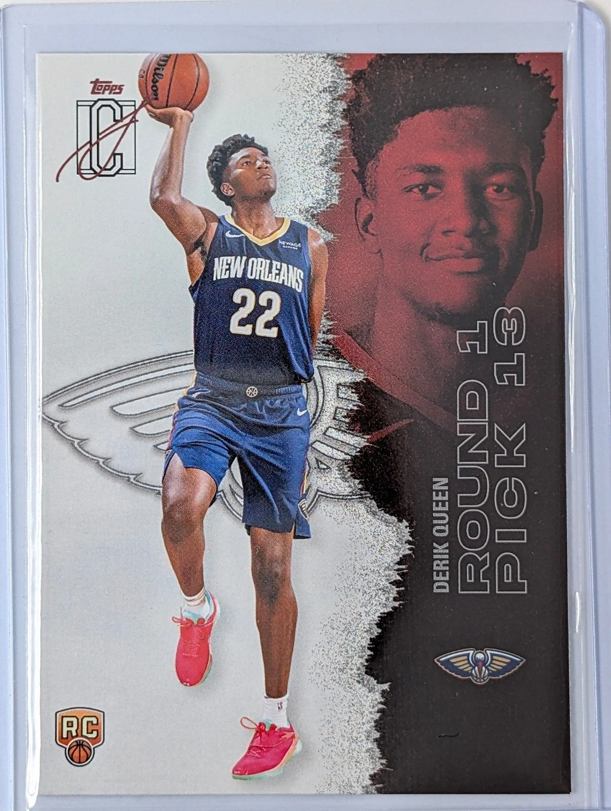 Front of 2025-26 Topps Signature Class #110 Derik Queen RC
