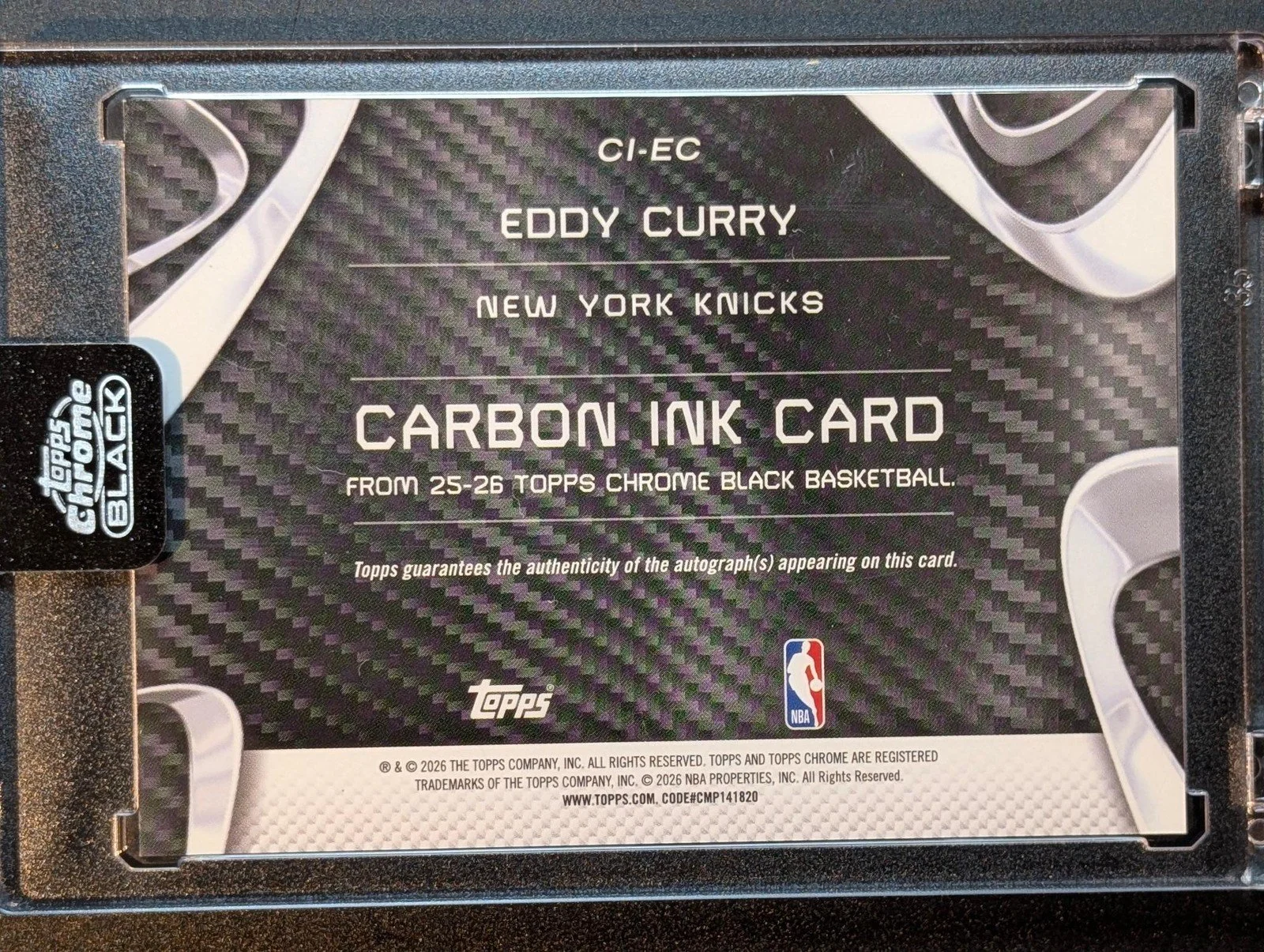 Back of Chrome Black /150 Eddy Curry Carbon Ink #CI-EC