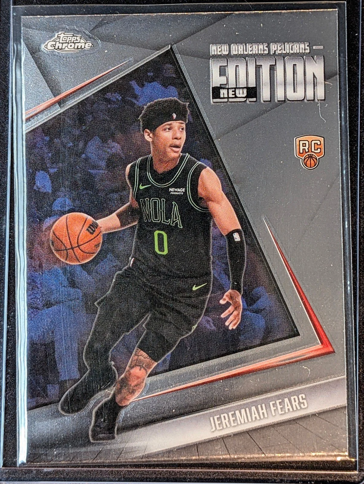 Front of 2025-26 Topps Chrome Update Jeremiah Fears New Editions #GR-8 RC