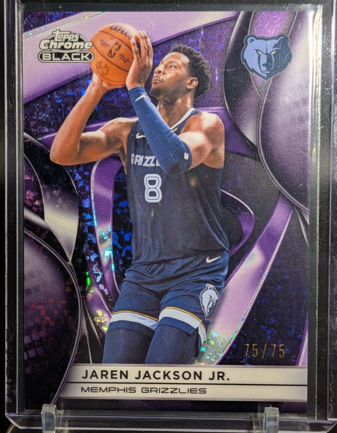 BOOKEND 75/75 Topps Chrome Black Jaren Jackson Jr. Purple Mini-Diamond /75 - photo 2