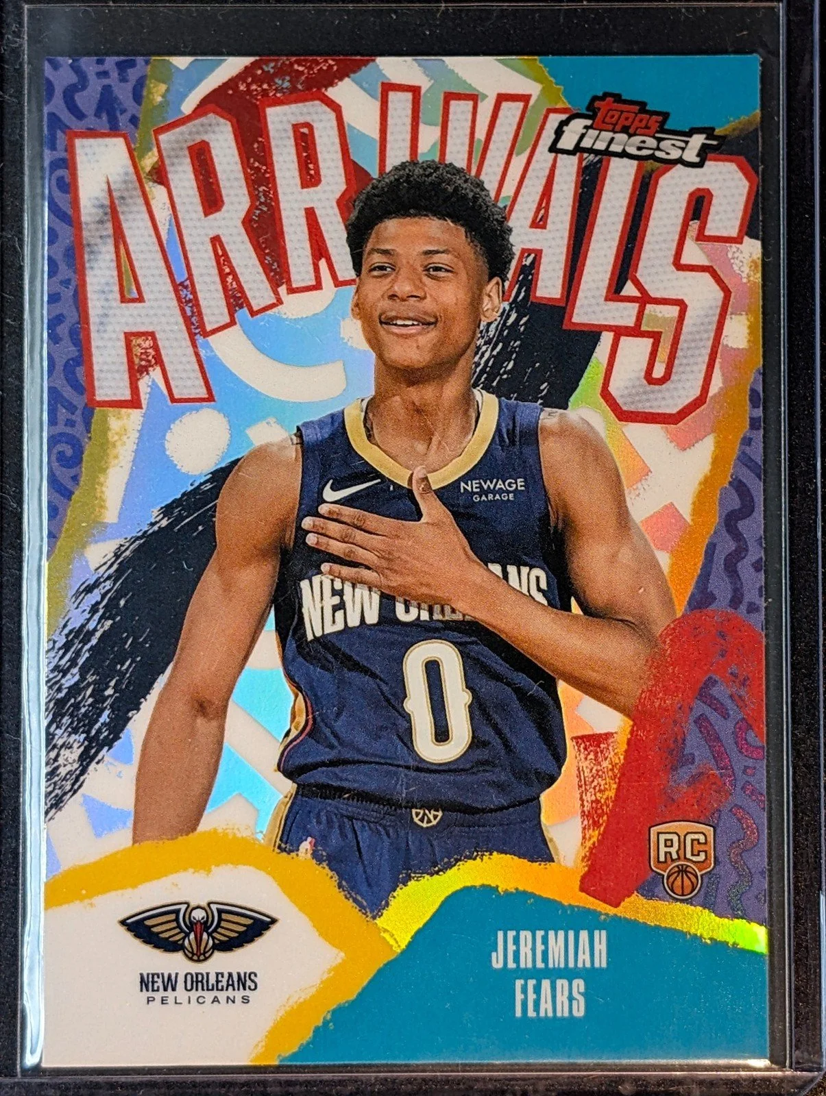 Front of 2025-26 Finest Jeremiah Fears Arrivals #A-7 RC