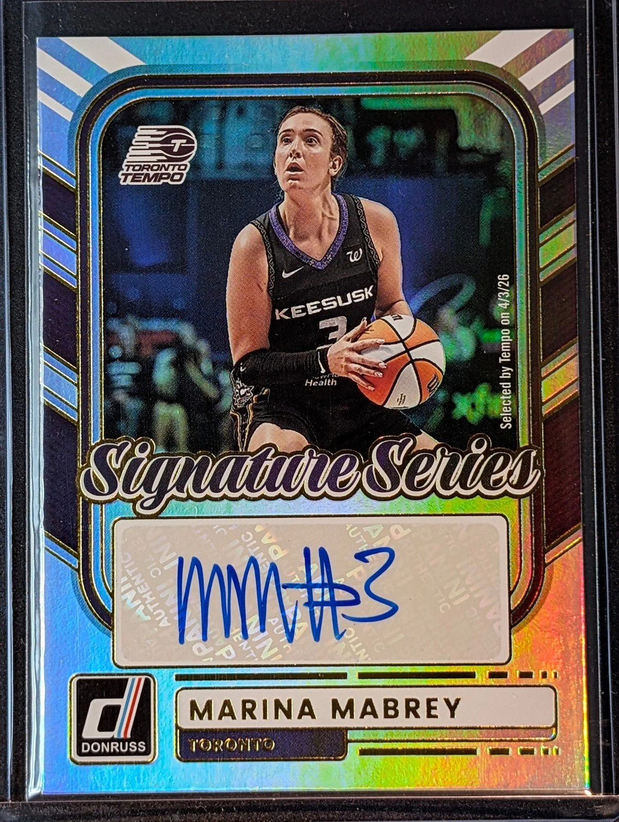 Front of 2026 Panini Donruss WNBA #SS-MM Marina Mabrey Signature Series