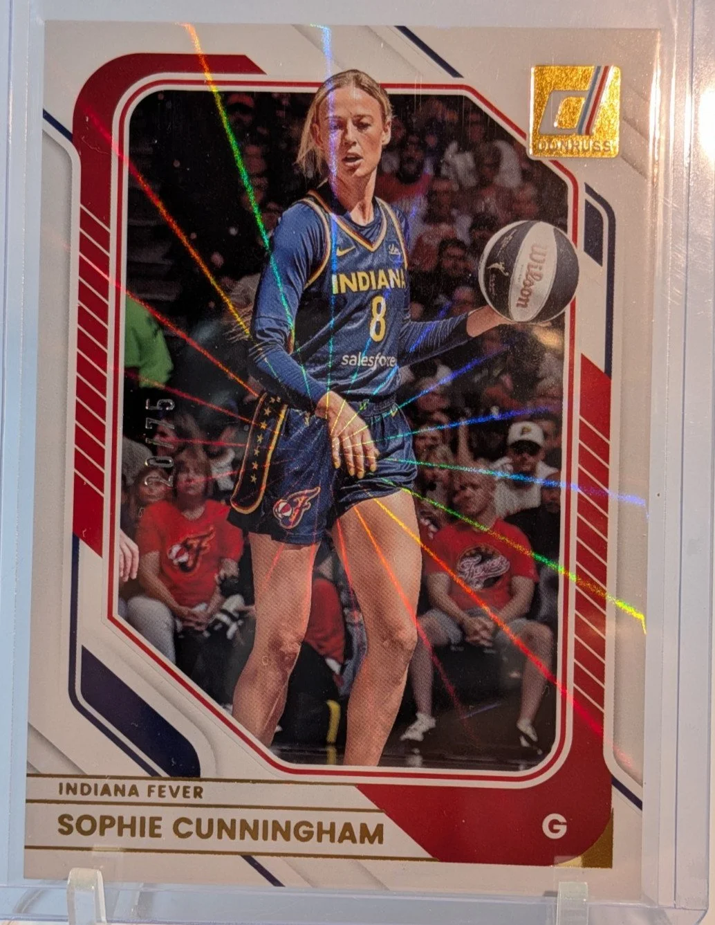 Front of 2026 Panini Donruss WNBA /75 #26 Sophie Cunningham White Laser