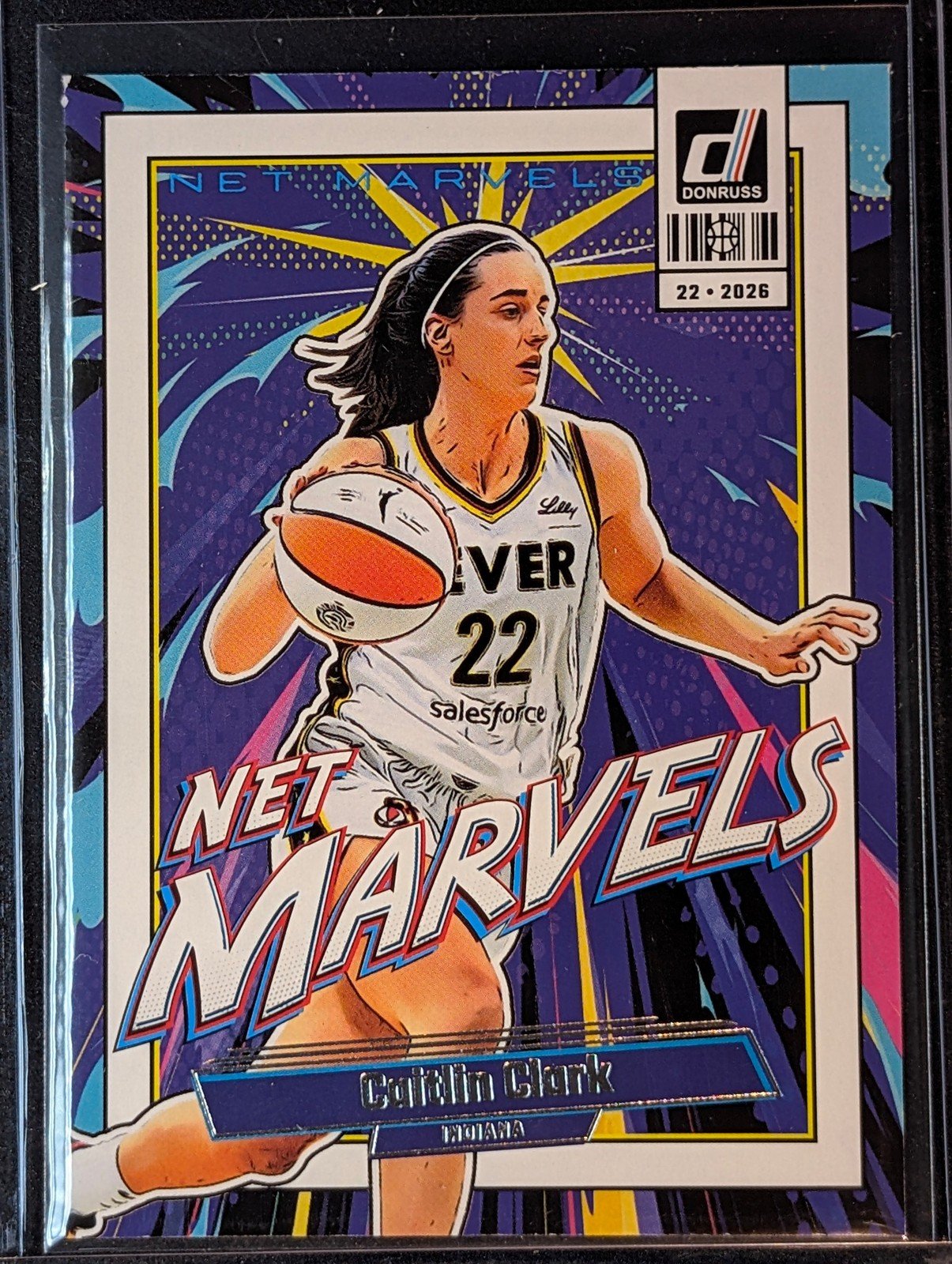 Front of 2026 Panini Donruss WNBA Caitlin Clark Net Marvels #2