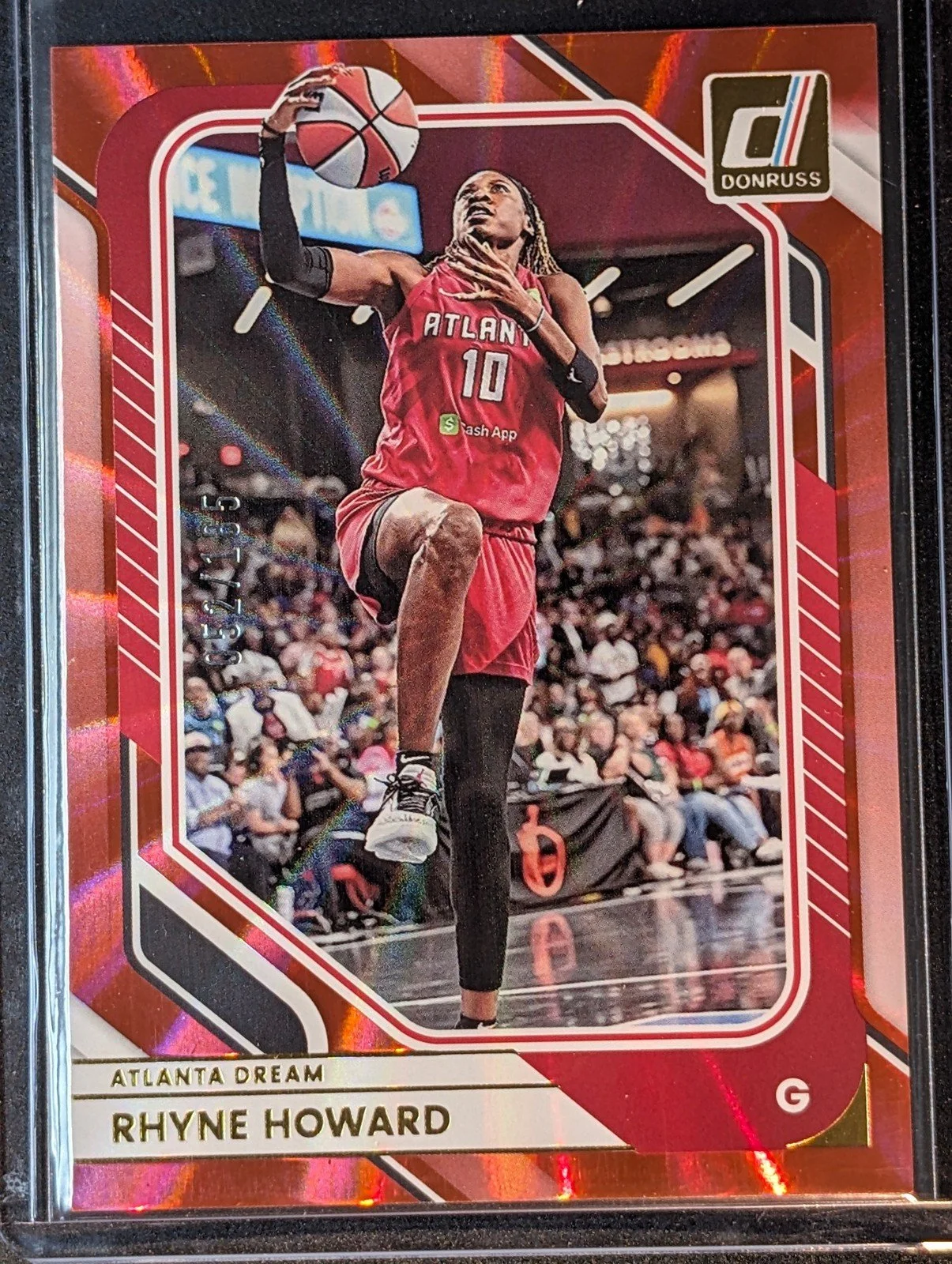 Front of 2026 Panini Donruss WNBA /185 #24 Rhyne Howard Red Laser