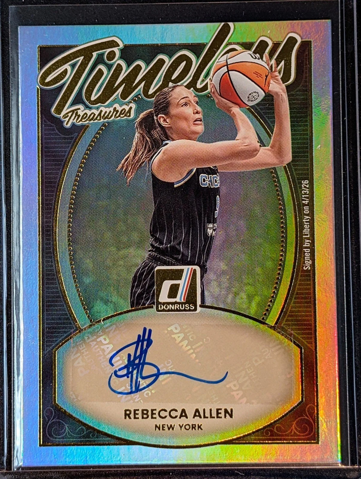 Front of 2026 Panini Donruss WNBA Rebecca Allen Timeless Treasures Signatures TTS-RA